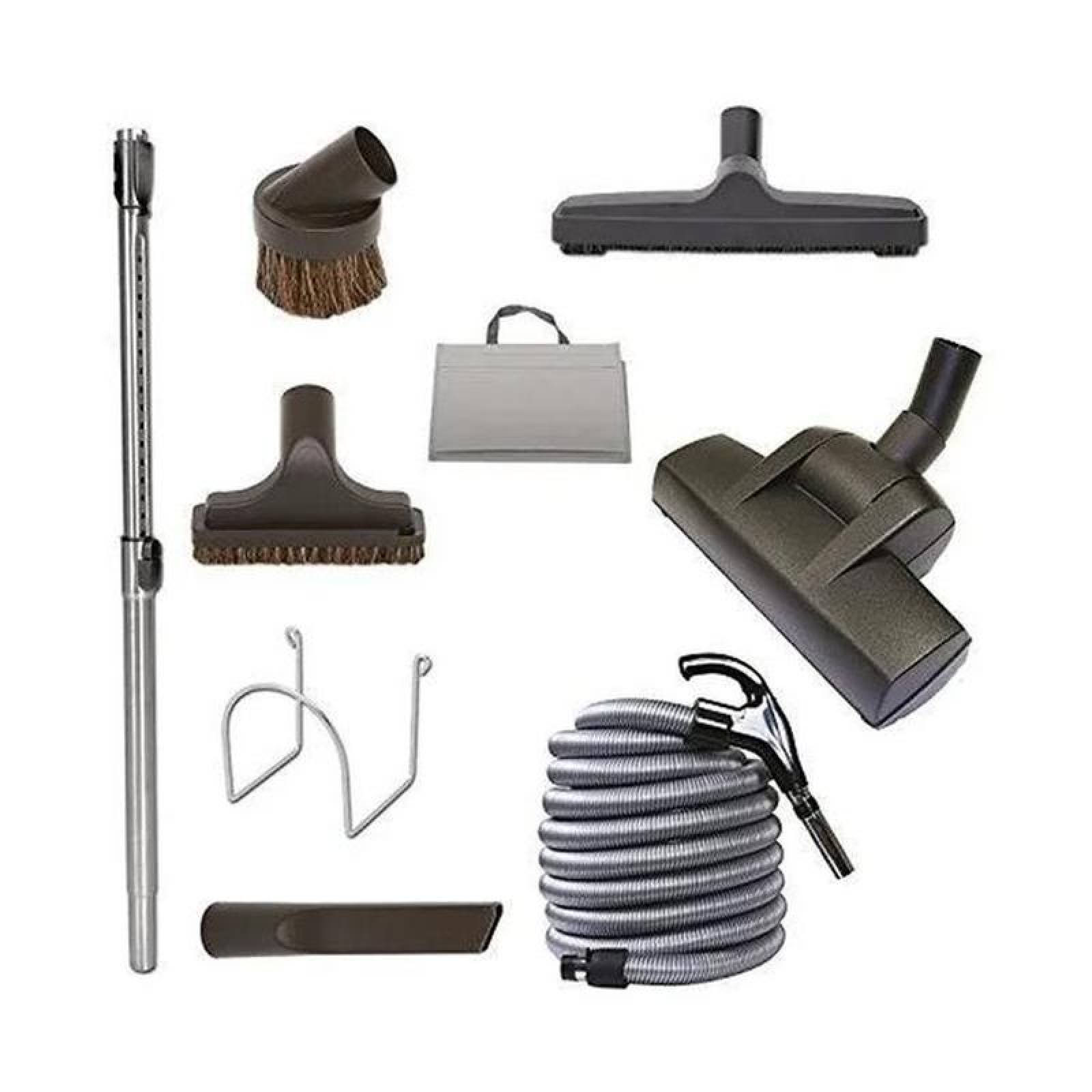 Aspiradora Central Ovo Accesorios MXOVO-001-1 140mmcda120v 1HP 65dB Kit de Limpieza Incluido Manguera plateadaswitch LED, OvoPlus