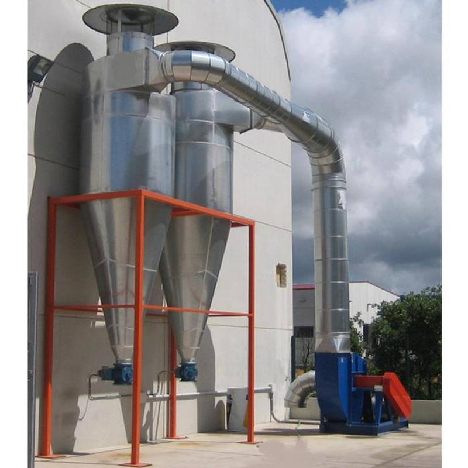 Ciclones Industriales MXCCD-001 300m3hr C, 22 Galvanizado 300 Kgm3 1mm Diámetropartícula Vel, 20 metros por segundo 10Kgmin 498,35mmh2o, CycloDust