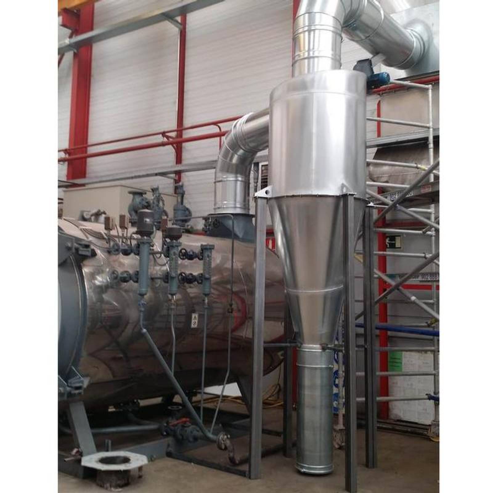 Colector de Polvo Aserrín MXCCD-009 1500m3hr C, 22 Galvanizado 300 Kgm3 1mm Diámetropartícula Vel, 20 metros por segundo 50Kgmin 490,27mmh2o, CycloDust