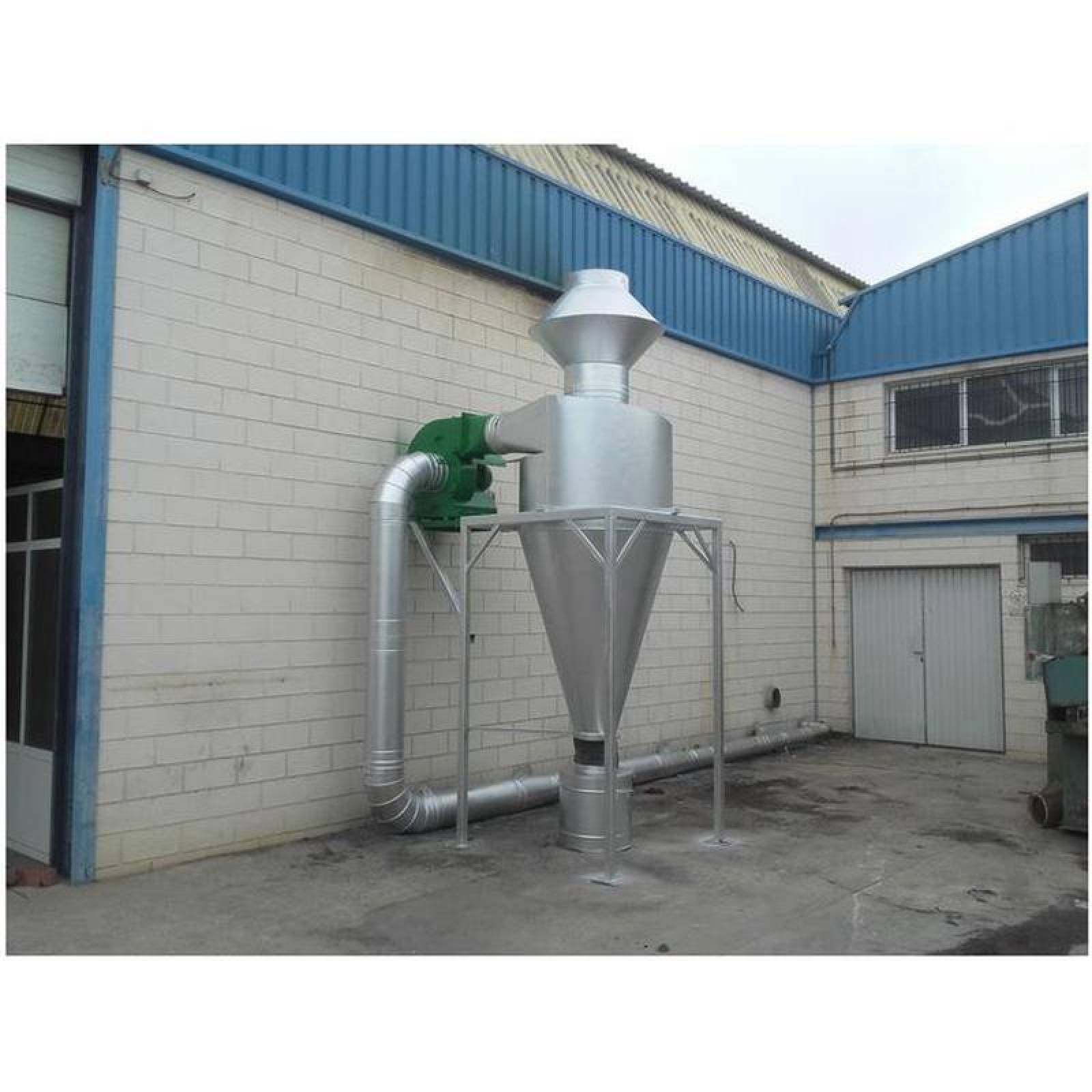 Ciclón Separador Industrial MXCCW-002 257m3hr C, 22 Inoxidable 700 Kgm3 1mm Diámetropartícula Vel, 27 metros por segundo 20Kgmin 884,70mmh2o, CycloWind