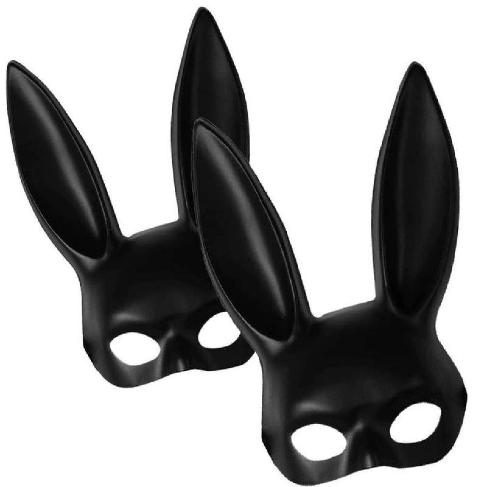 Antifaz de Conejo MXBMK-002-1 2 pzas, 35x21x13 cm Plástico PVC Negra Máscara Bunny, BunMask