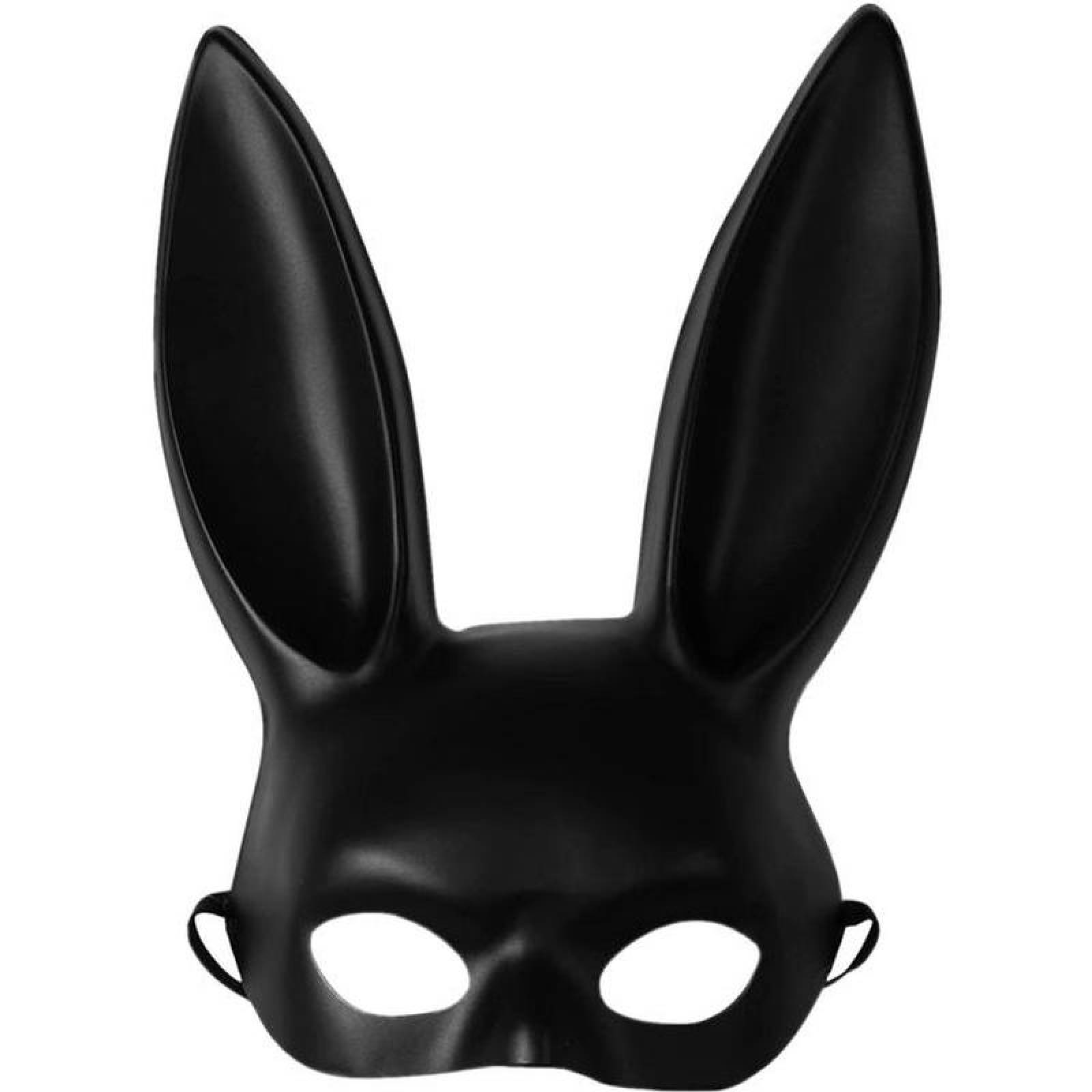 Antifaz con Banda Elástica Conejo MXBMK-005-1 5 pzas, 35x21x13 cm Plástico PVC Negra Máscara Bunny, BunMask