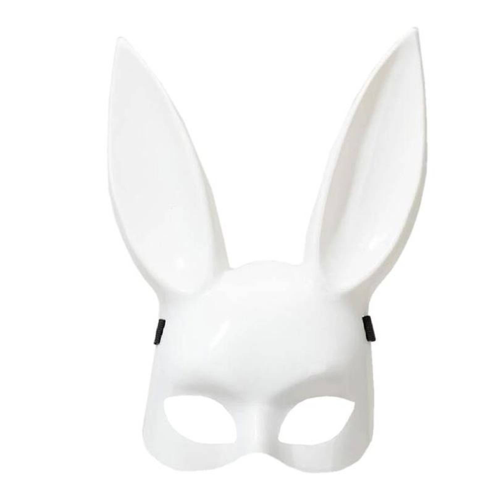 Máscara Conejo Largas Orejas MXBMK-006-2 1 pza, 35x21x13 cm Plástico PVC Blanca Máscara Bunny, BunMask