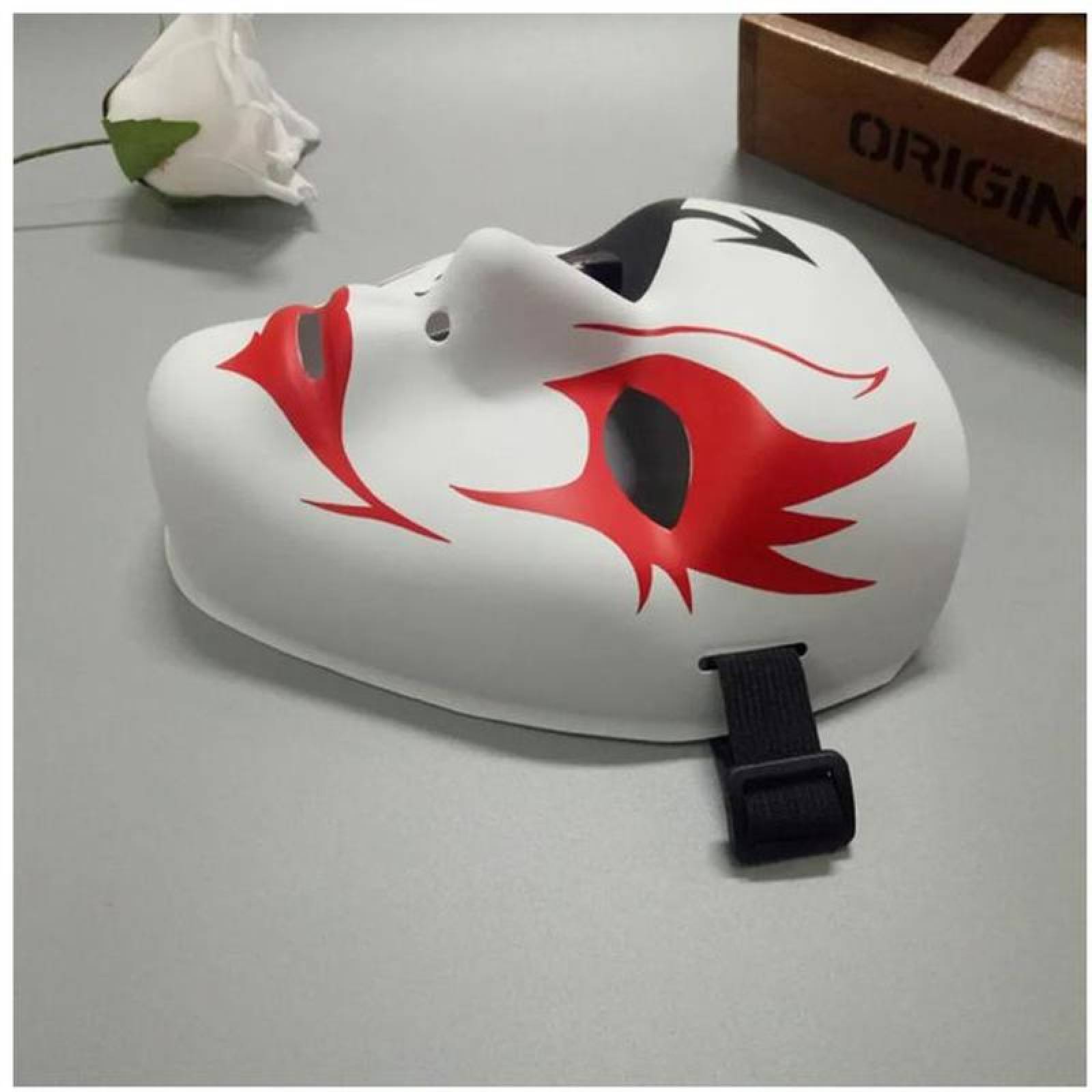 Máscara para Baile Hip Hop MXDVE-004-2 4 pzas, 18x16x4 cm Plástico PVC Blanca con Negro y Rojo Máscara Demoniaca, DevilMasc