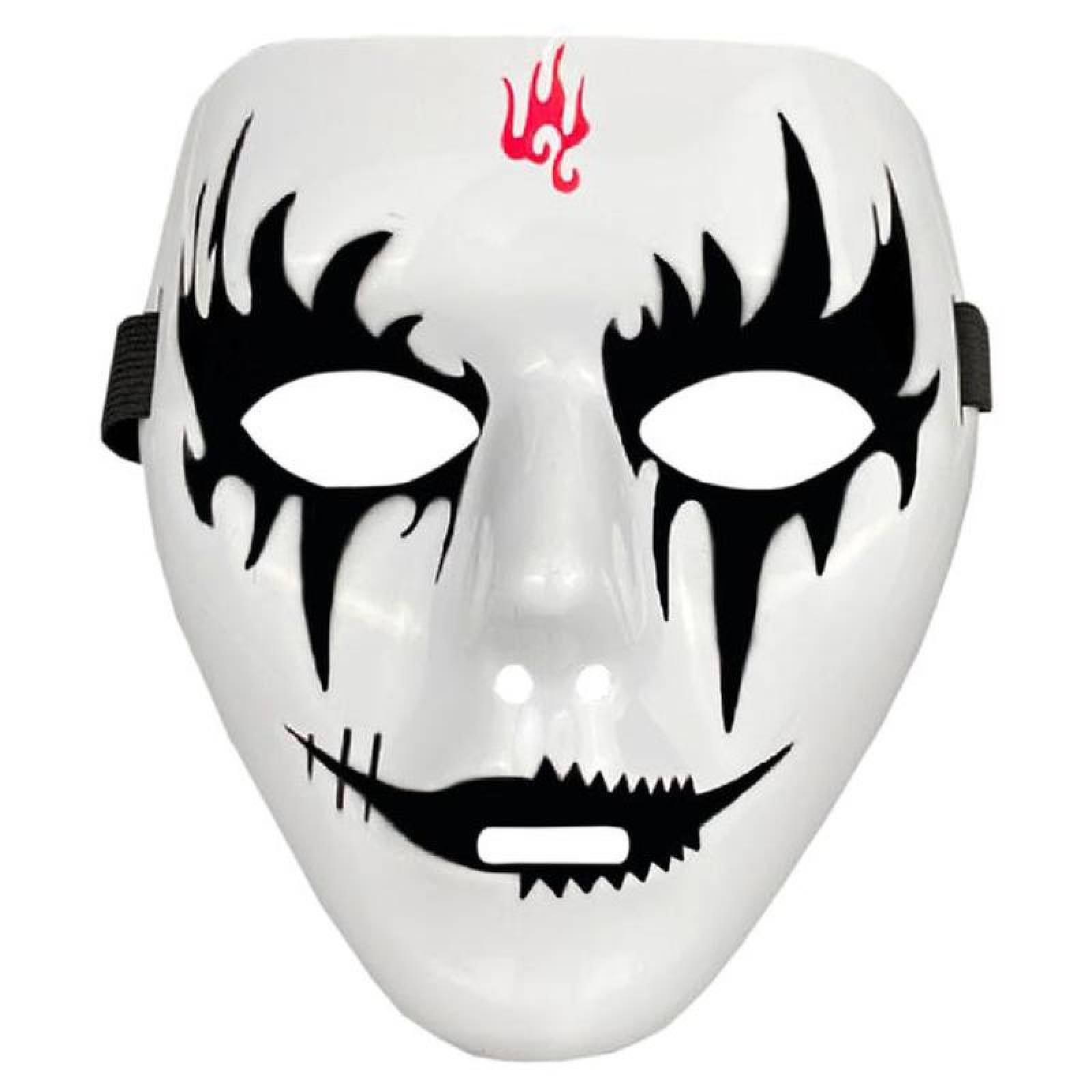 Disfraz de Terror MXEVI-001-4 1 pza, 18x16x4 cm Plástico PVC Blanco y Negro Máscara Demoniaca, EvilMasc