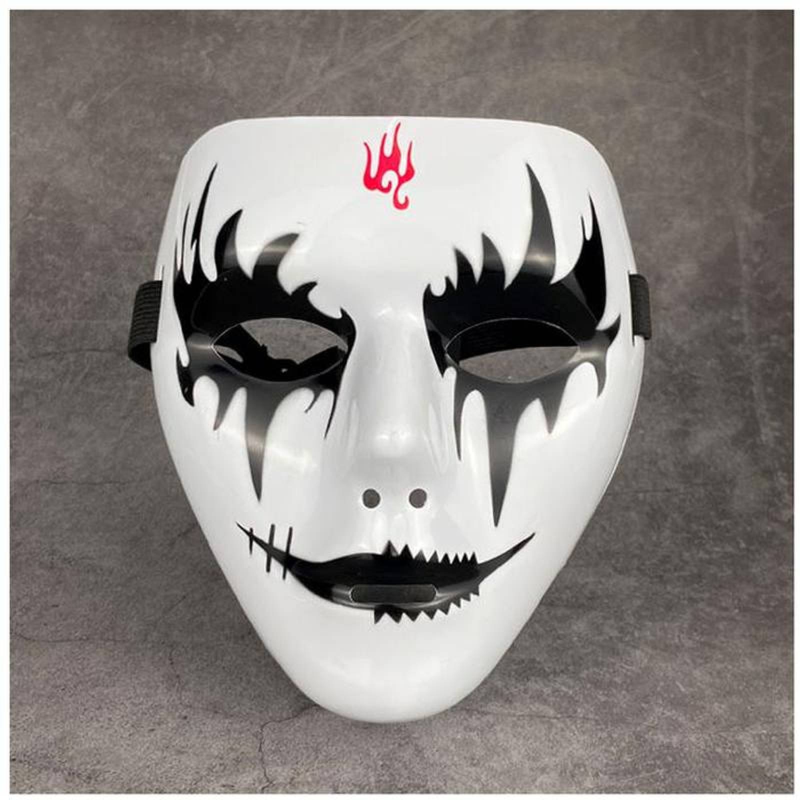 Careta de Demonio para Halloween MXEVI-002-4 2 pzas, 18x16x4 cm Plástico PVC Blanco y Negro Máscara Demoniaca, EvilMasc