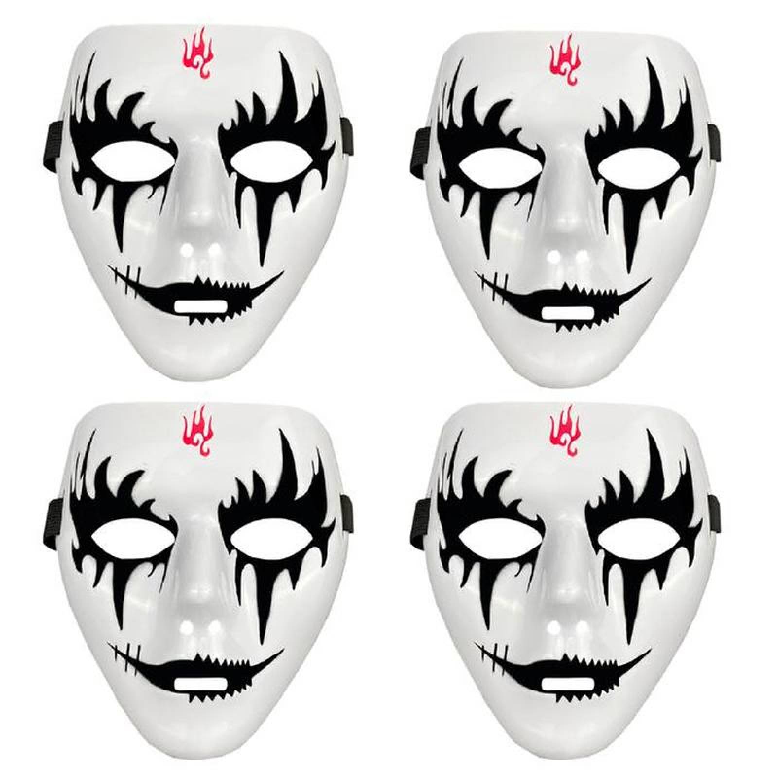 Máscaras con Protección de Esponja MXEVI-004-4 4 pzas, 18x16x4 cm Plástico PVC Blanco y Negro Máscara Demoniaca, EvilMasc