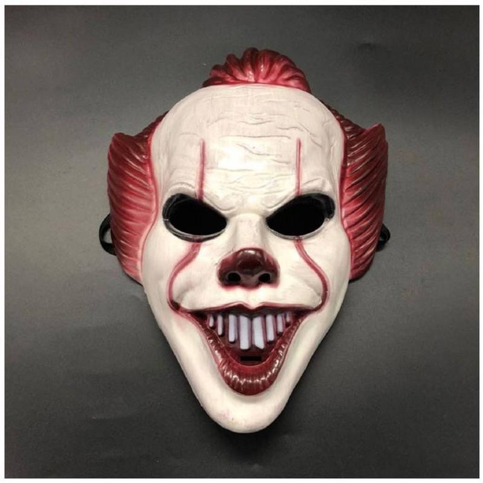 Día de Muertos Máscaras MXEZO-005-1 5 pzas, 30x23x5 cm Plástico PVC BlancoRojo Máscara Payaso, EzoMask