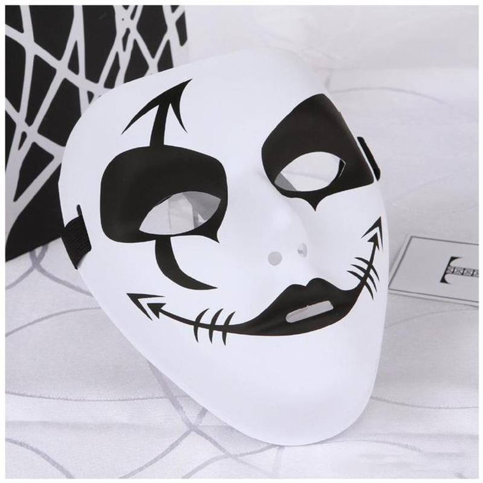 Día de Muertos Máscaras MXFRC-002-2 2 pzas, 18x16x4 cm Plástico PVC Blanco y Negro Máscara Demoniaca, FreakMasc