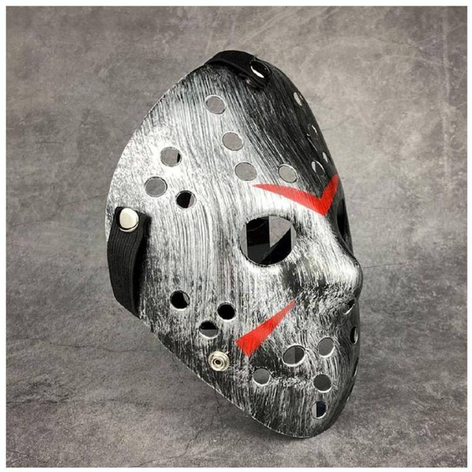 Día de Muertos Máscara Aterradora MXJSR-002-4 2 pzas, 25x18x5 cm Plástico PVC Plata Máscara Jason Voorhees, JasonSilver