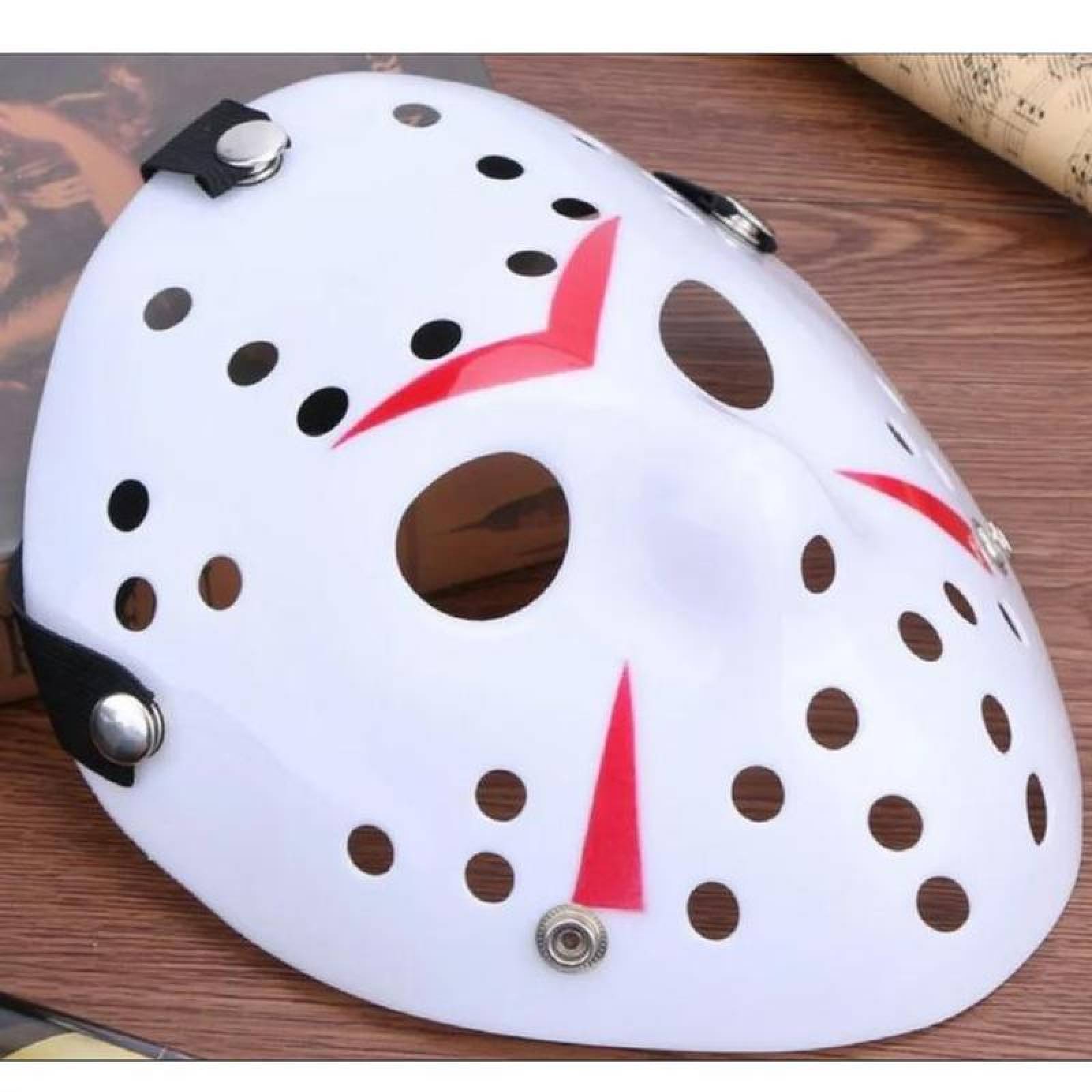 Halloween Disfraz de Miedo MXJWE-004-5 4 pzas, 25x18x5 cm Plástico PVC Blanco Máscara Jason Voorhees, JasonWhite