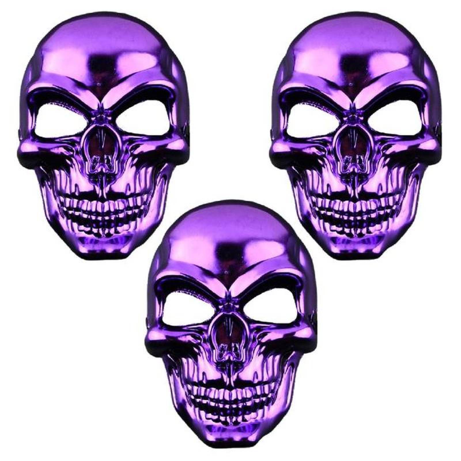 Máscaras para Fiesta de Halloween MXKLL-008 3 pzas, 26x17x4 cm Plástico PVC Morado Máscara Cráneo, SkullMask