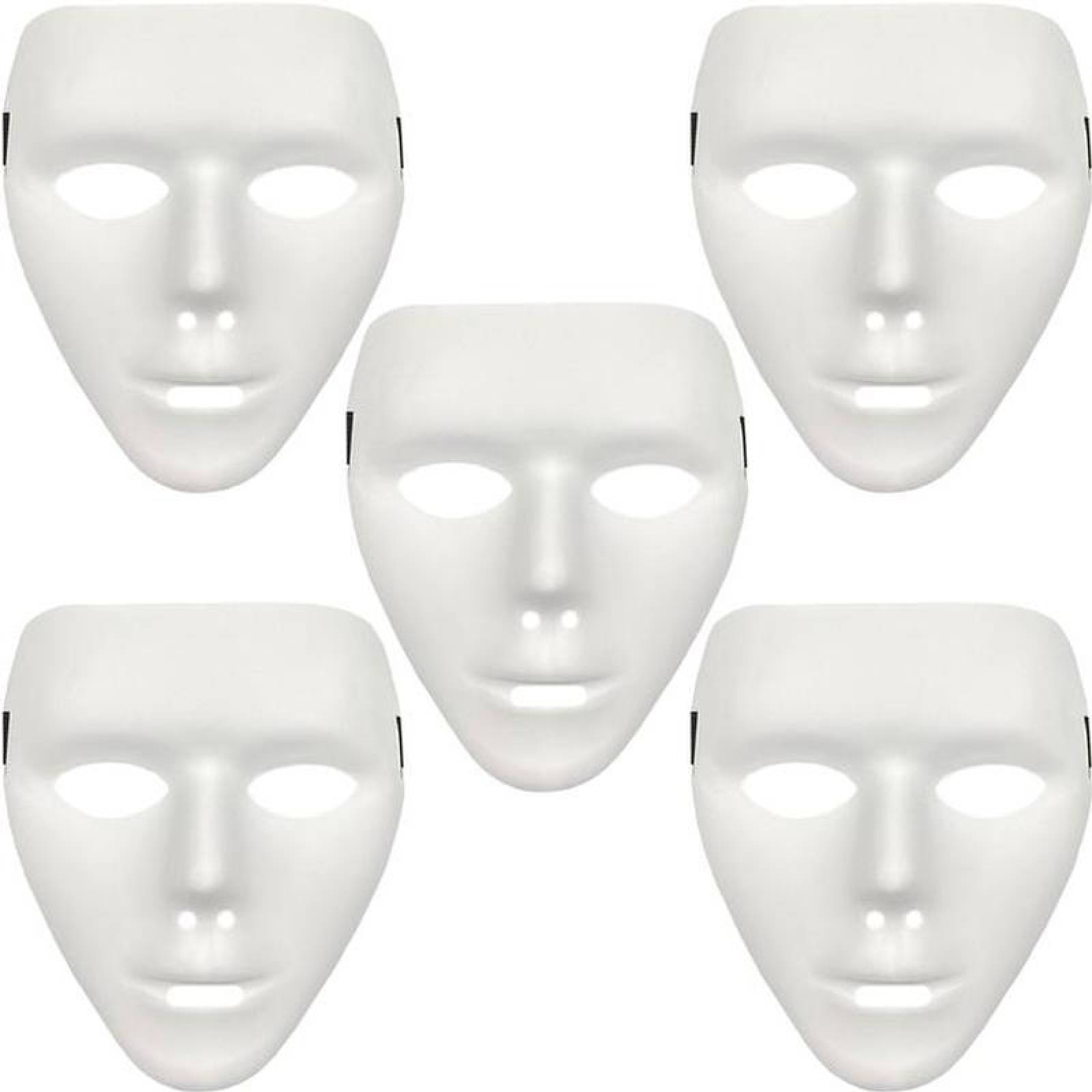 Máscara para Baile Hip Hop MXKRU-005-1 5 pzas, 18x16x4 cm Plástico PVC Blanco Mate Máscara Demoniaca, KrulMasc