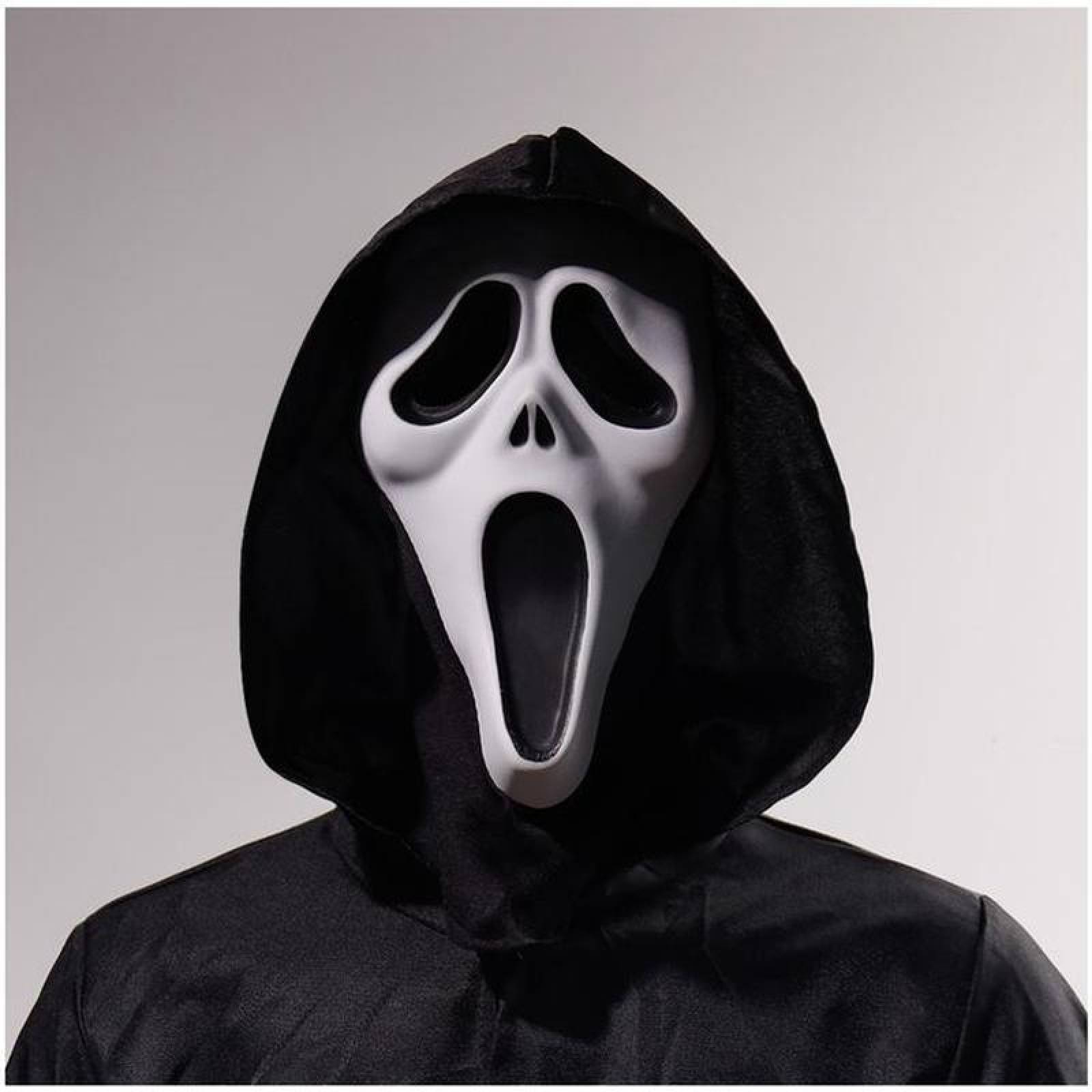Accesorios de Disfraz de GhostFace MXREA-002-4 2 pzas, 30x17x6cm Plástico PVC BlancoNegro Máscara Scream, ScreamMask
