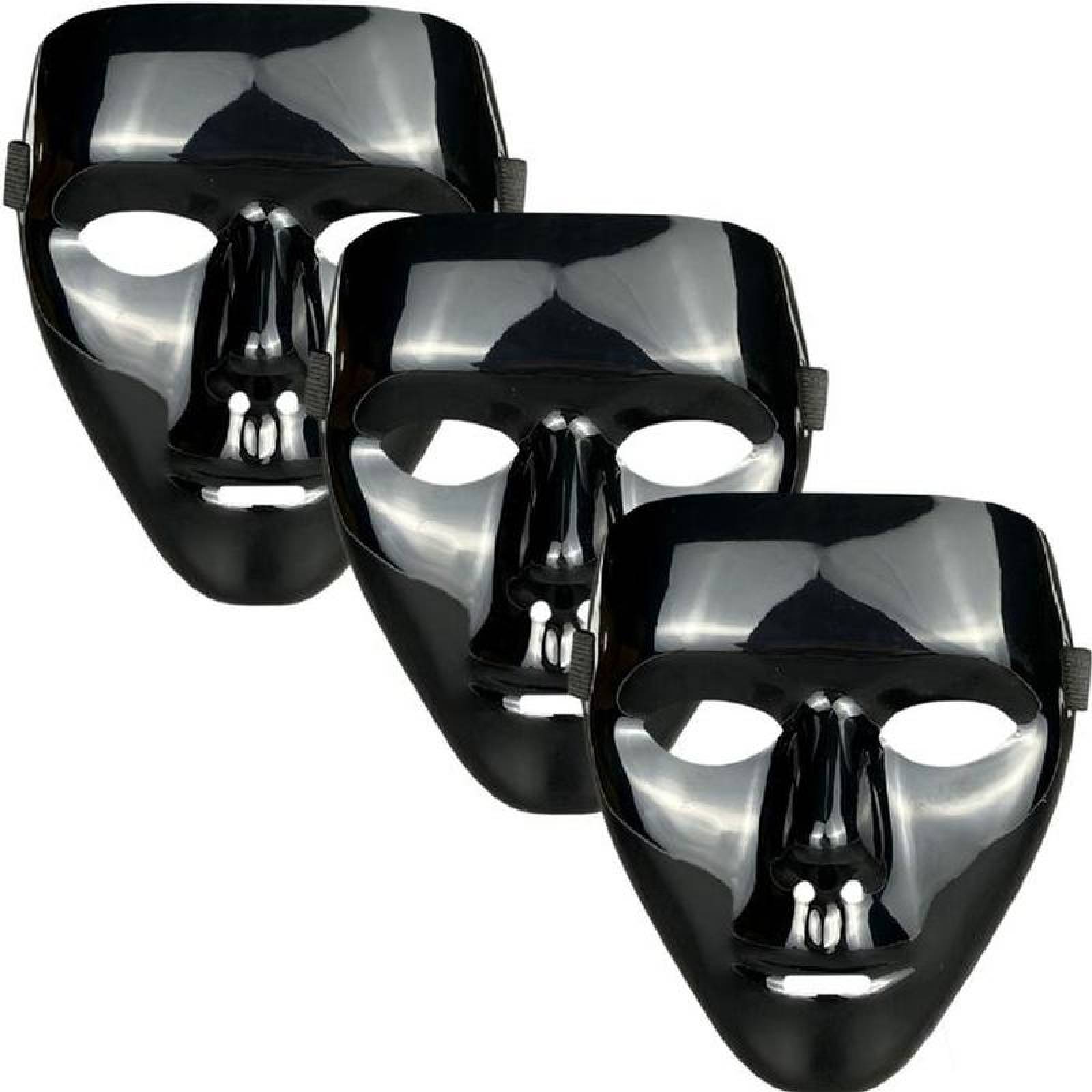 Máscaras Demonio Horror MXRKA-003-4 3 pzas, 18x16x4 cm Plástico PVC Negro Máscara Demoniaca, DarkMasc