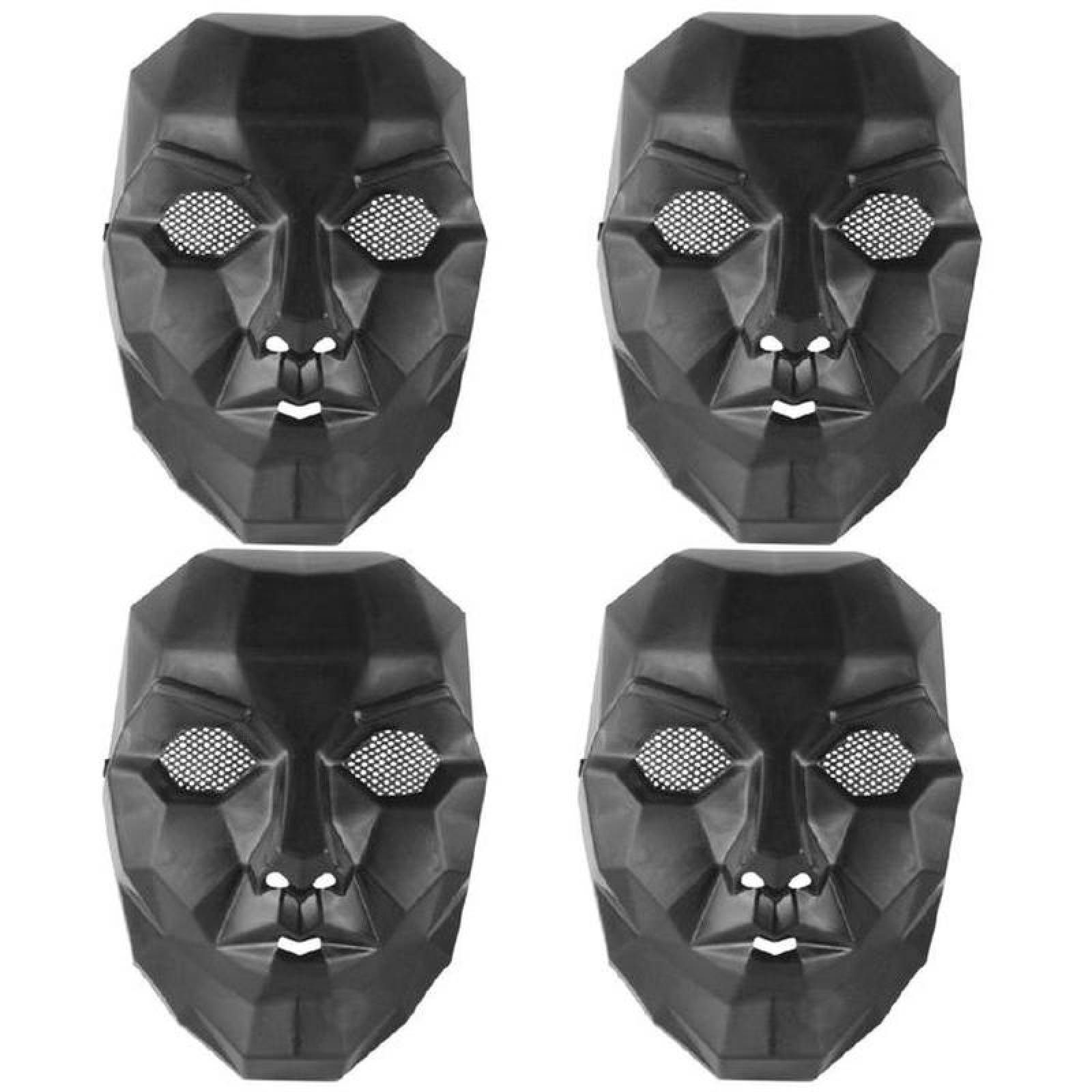 Máscaras para Halloween Temáticas MXSUI-004-6 4 pzas, 25x18x4cm Plástico PVC Máscara Negra, SkuidBos