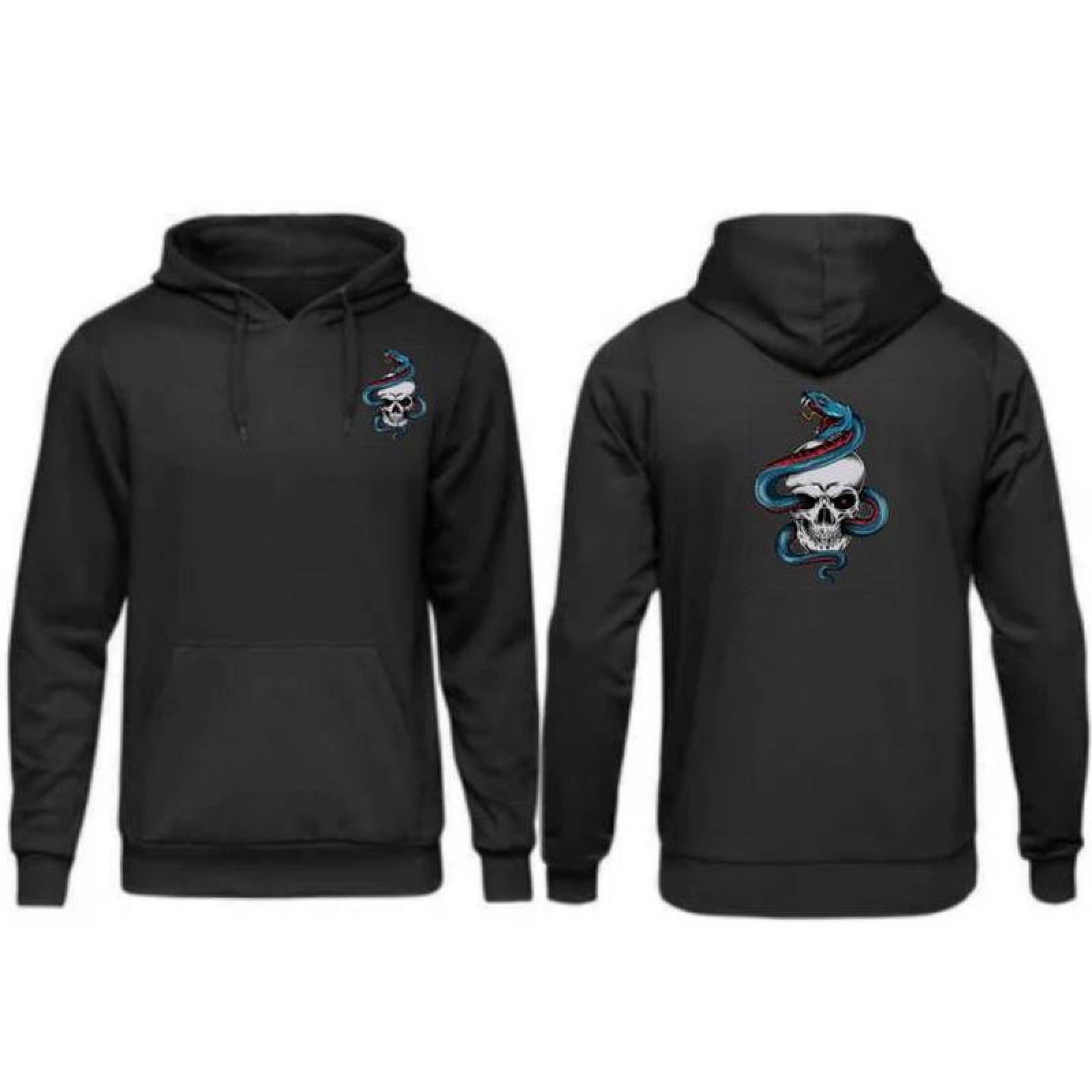 Parche de Calavera para Ropa MXSFF-001-1 1 Parche Grande y 1 Chico Calavera Vibora PET de Termofusión, SkullSnake03