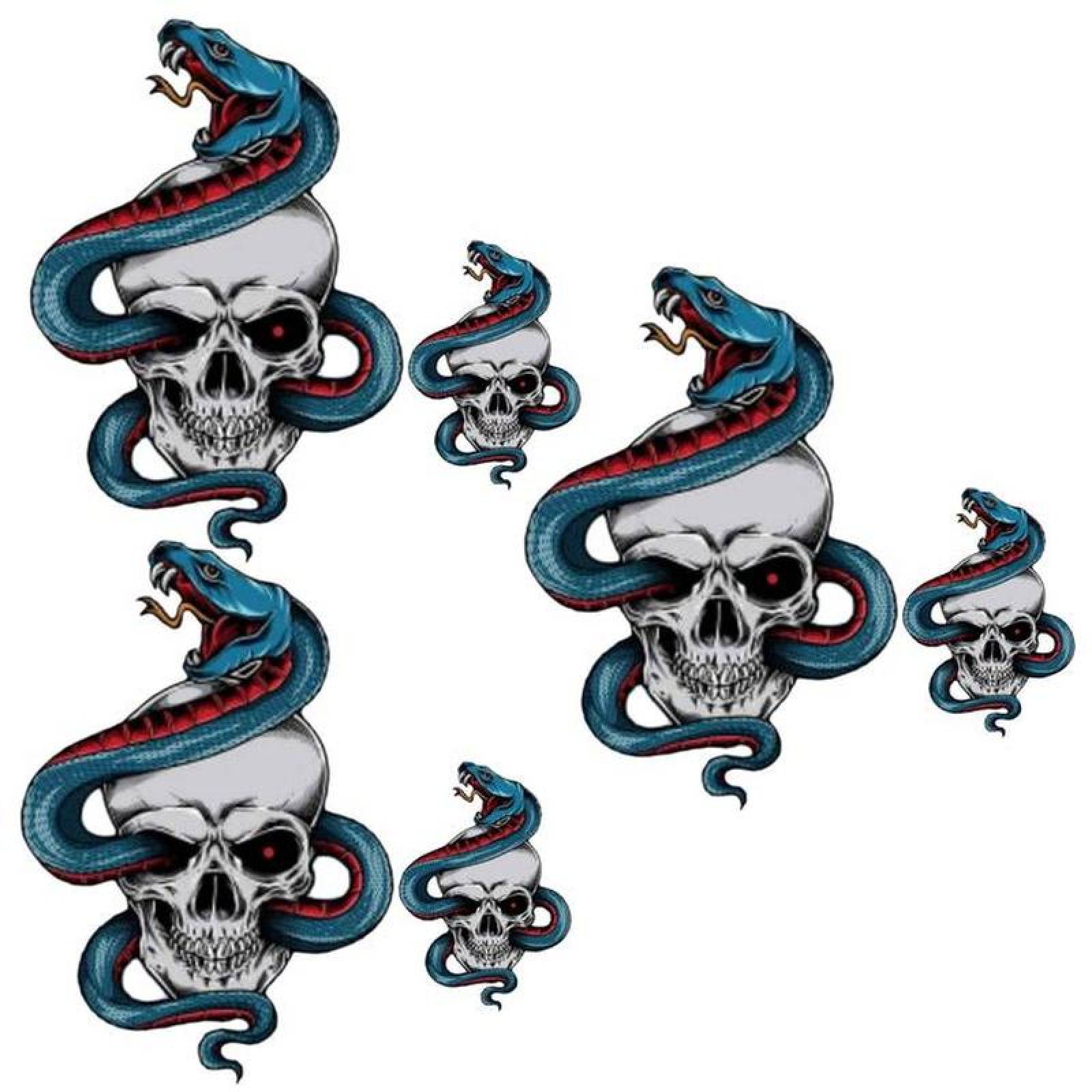 Parches de Ropa Termoadhesivo MXULL-003-5 3 Parches Grandes y 3 Chicos  Snake Skull PET