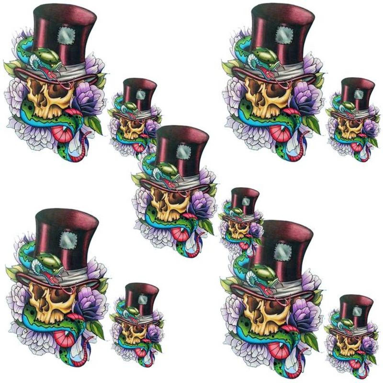 Parches con Diseño para Plancha MXSSA-005-6 5 Parches Grandes y 5 Chicos Cráneo Serpiente PET de Termofusión, SkullSnake05