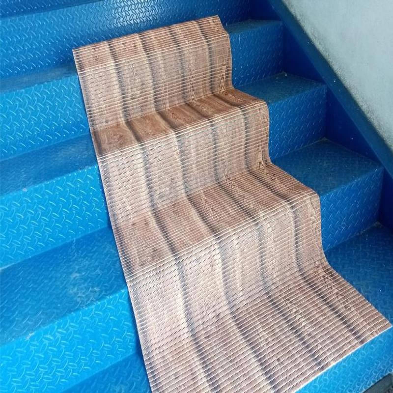 Piso Antideslizante para Baño MXWDO-007-2 65x160cm Grosor 4mm Esponja de EVA Café, WoodSlip