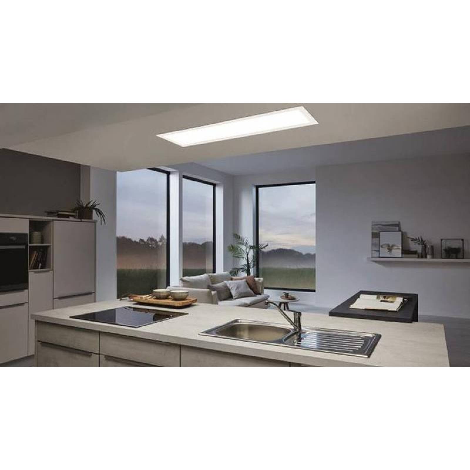 Lampara Rectangular LED MXLHN-002-1 2 pzas 48W Luz de Día 100277V 6500K 4320Lm Sobreponer LED Marco Aluminio Blanco, LighRectan