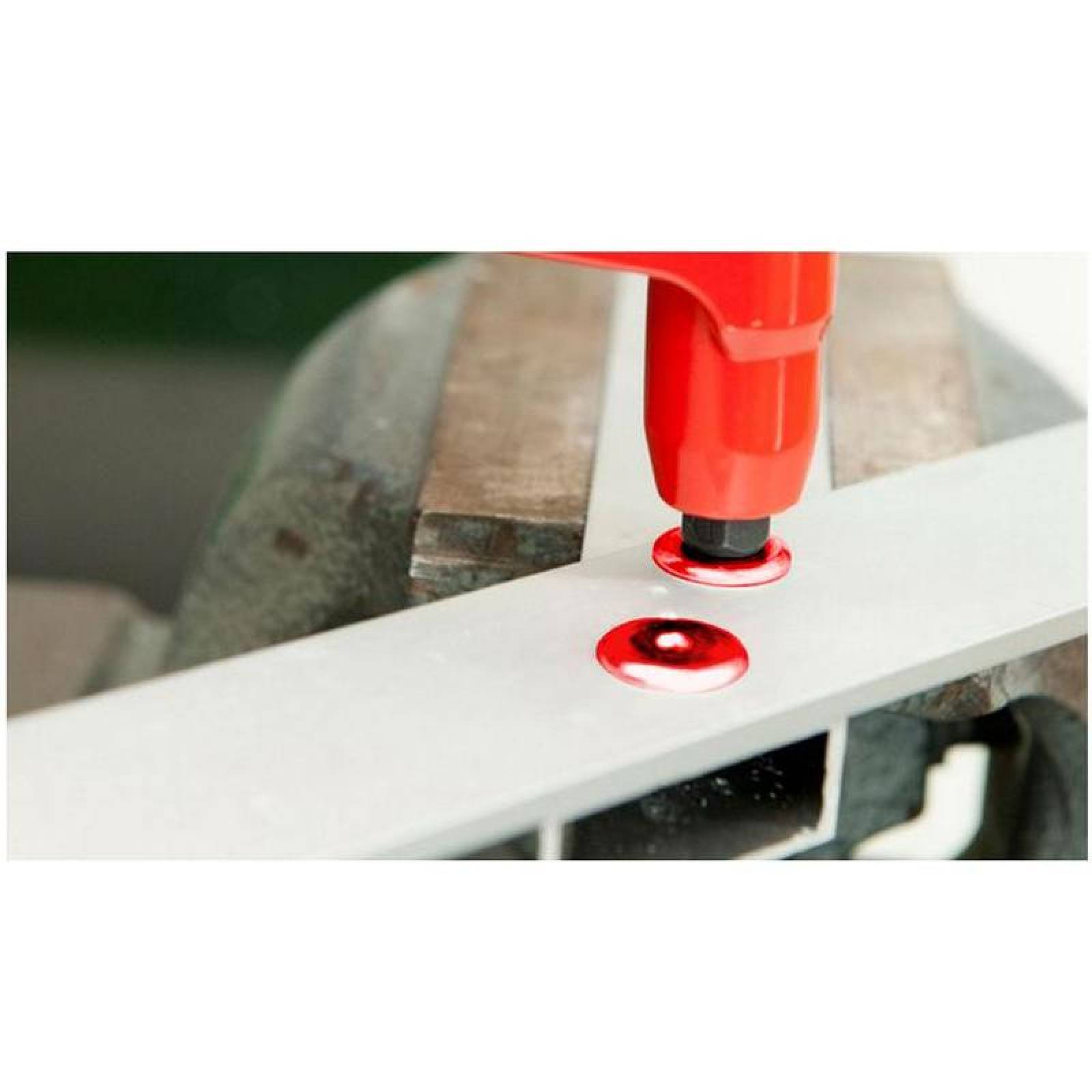 Remache Metálico y Acabado MXRVR-079 250Pzas # 6 Long 14" ó 12mm Cab,Domo Tipo Blind Acabado Rojo Metálico, RivRed