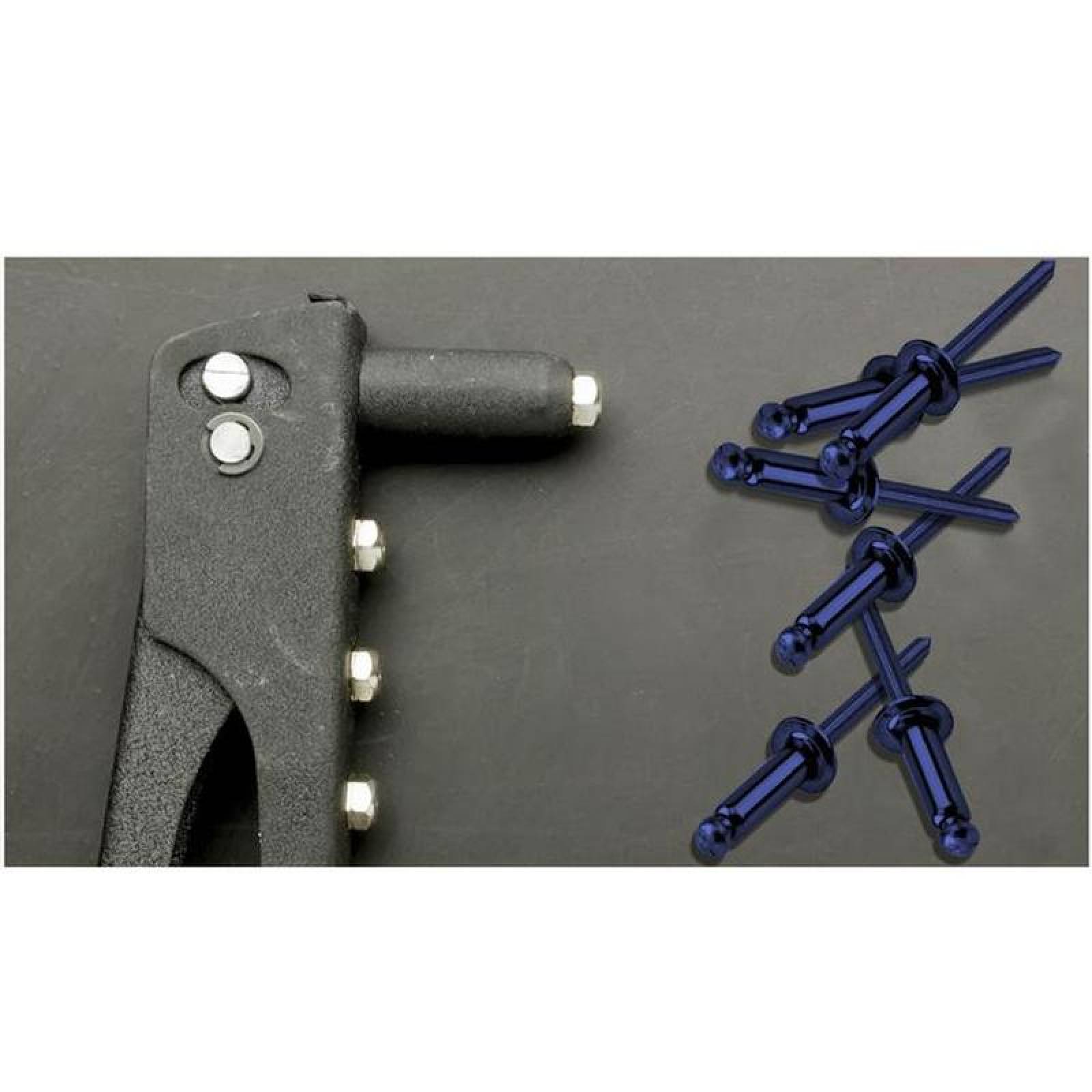 Remache Ciego Tipo Pop MXRVU-007 1000Pzas # 3 Long 332" ó 58mm Cab,Domo Tipo Blind Acabado Azul Metálico, RivBlu
