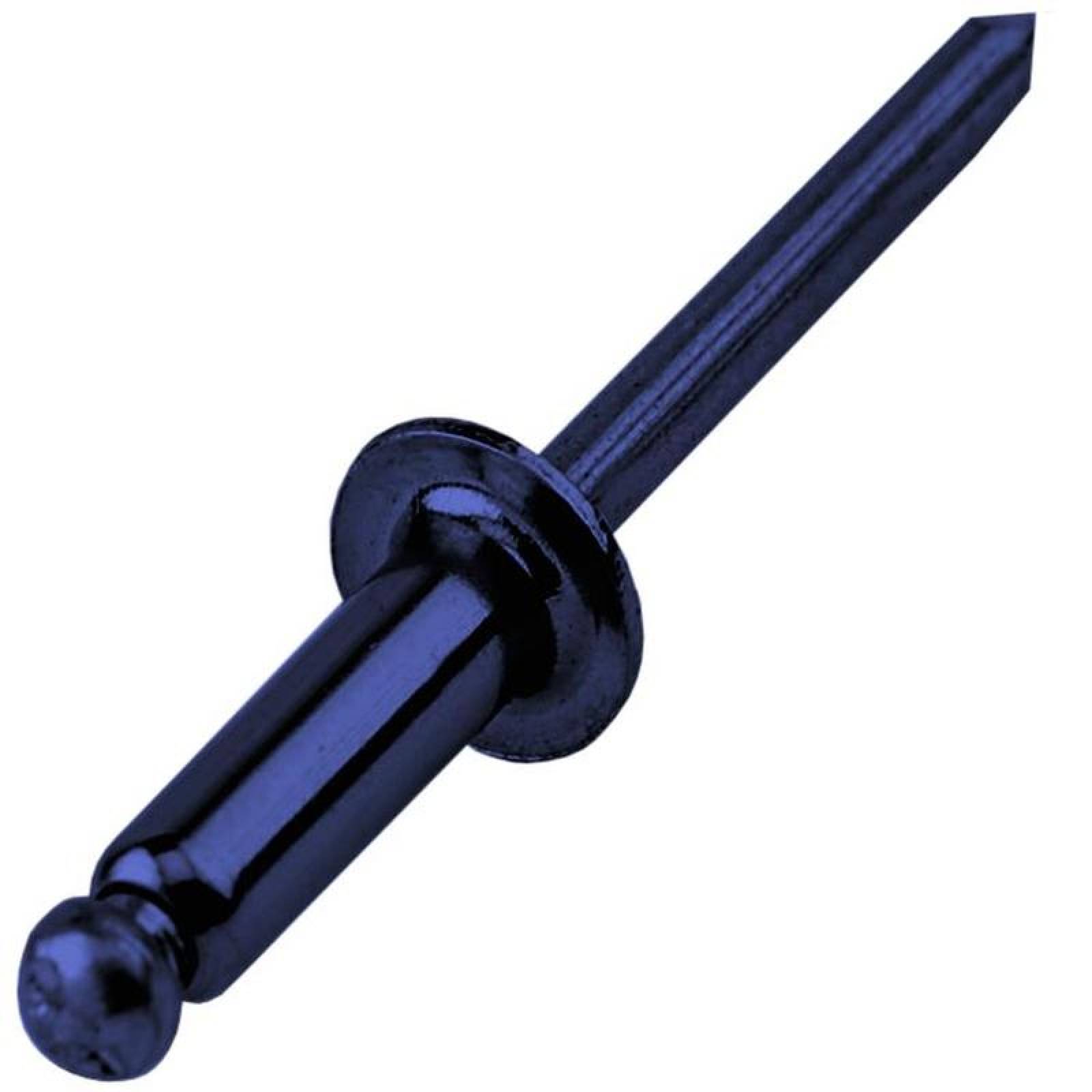 Medidas de Remaches Pop MXRVU-060 10000Pzas # 6 Long 316" ó 38mm Cab,Domo Tipo Blind Acabado Azul Metálico, RivBlu