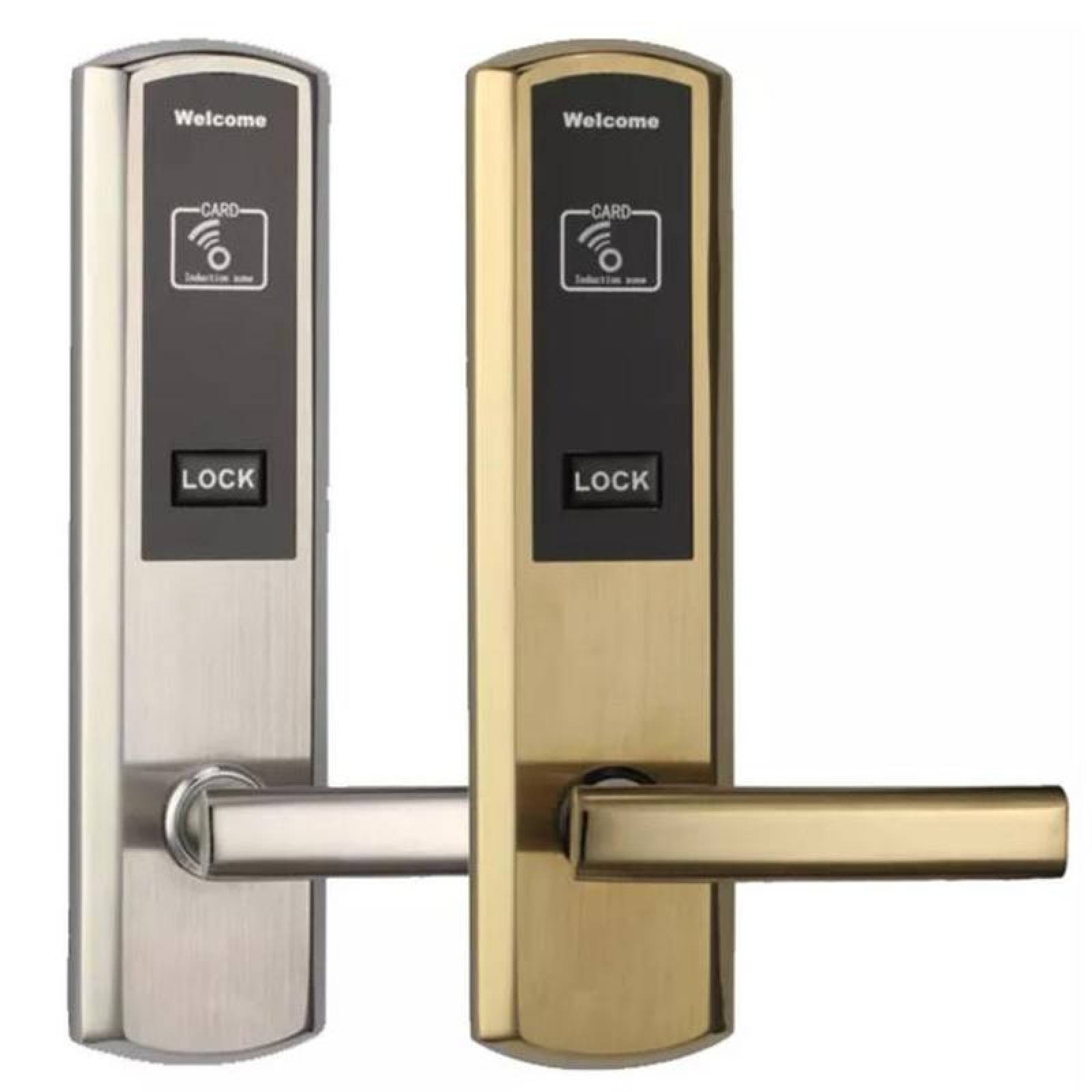 Chapa con Tarjeta de Seguridad MXCAO-002-7 NFC Oro Espesor de Puerta 30 a 38 mm Pilas 5 x AA No incluidas CardLock