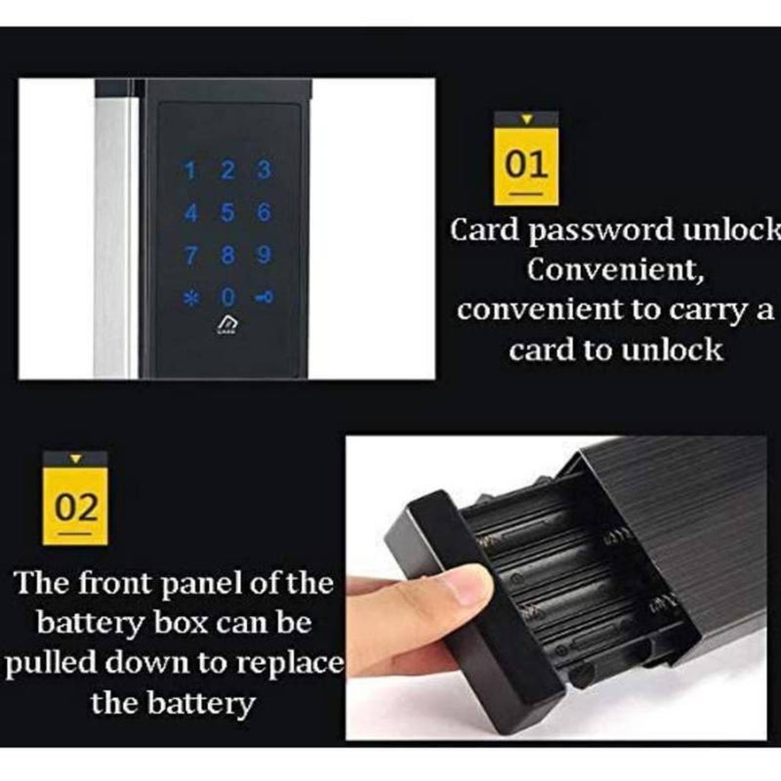 Chapa Inteligente para Hotel MXPWL-002-11 NFC Oro Espesor de Puerta 35 a 50 mm Pilas 4 u 8 x AA No incluidas PassworLock
