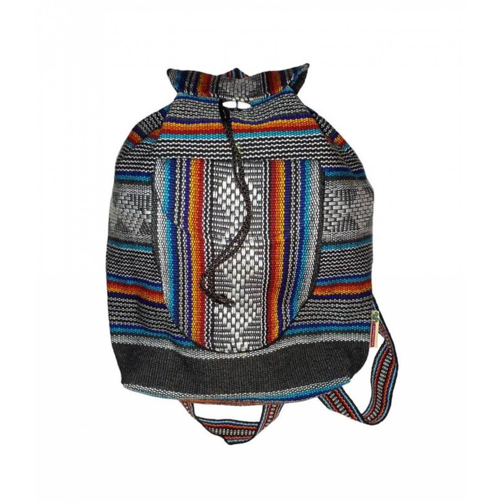 Morral Tejido a Mano MXCIT-001-11 1 Pza 10Kg AzulBlancoNegro Hechas a Mano HiloEstambre, CitlaColors