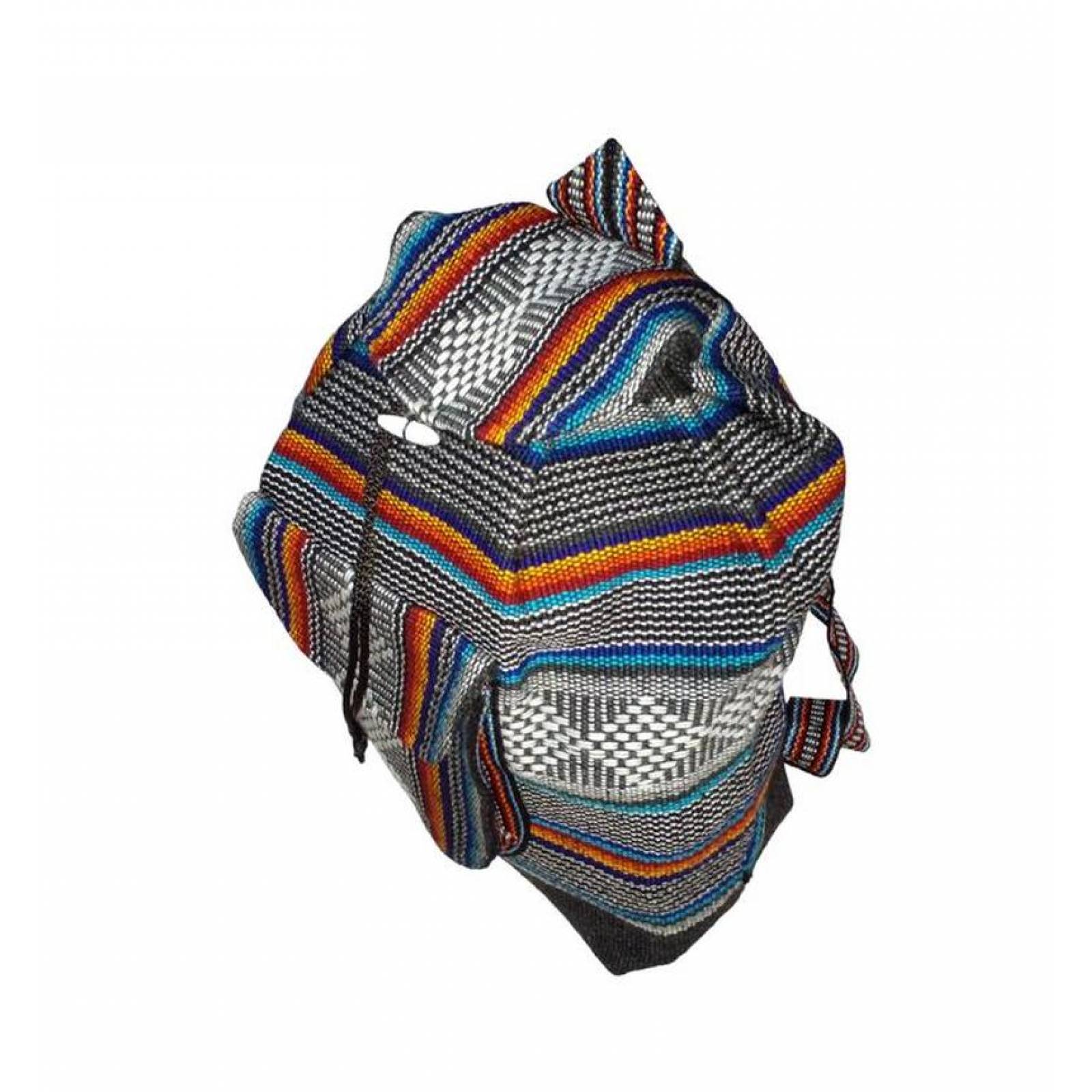 Morral Tejido a Mano MXCIT-001-11 1 Pza 10Kg AzulBlancoNegro Hechas a Mano HiloEstambre, CitlaColors