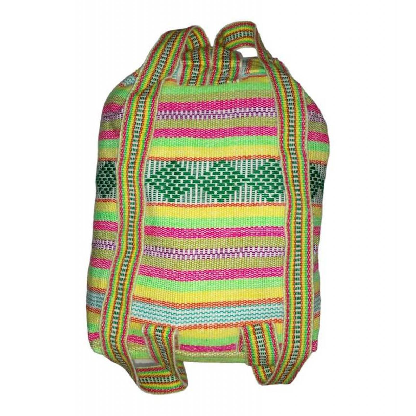 Morral Multicolor Mexicano MXIXC-001-6 1 Pza 10Kg VerdeAmarilloRosa Hechas a Mano HiloEstambre, IxColors