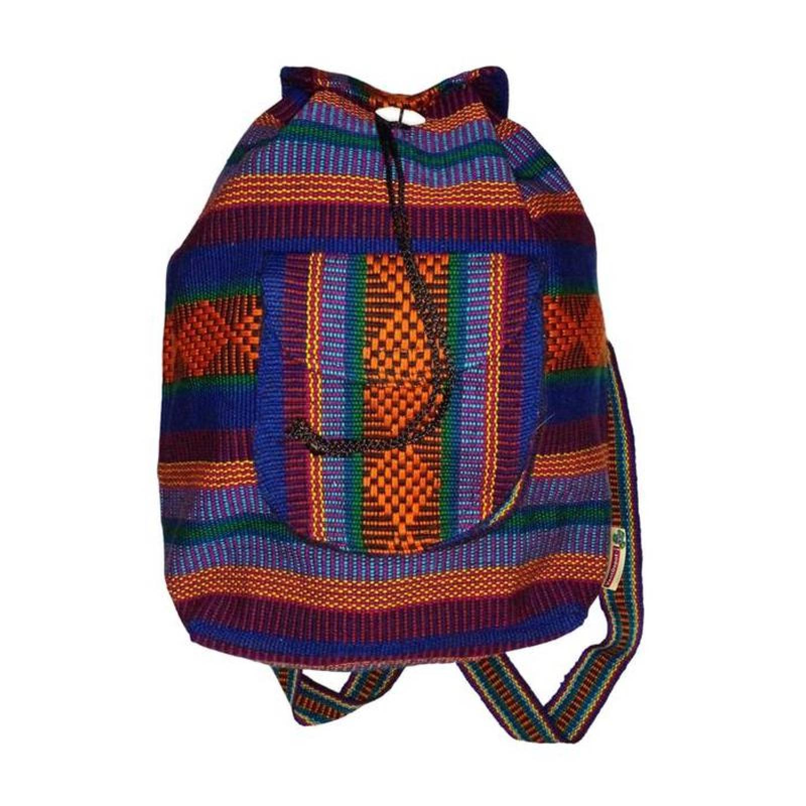 Morral Artesanal Tio escolar MXLIZ-001-1 1 Pza 10Kg AzulMoradoNaranja Hechas a Mano HiloEstambre, LitzColors