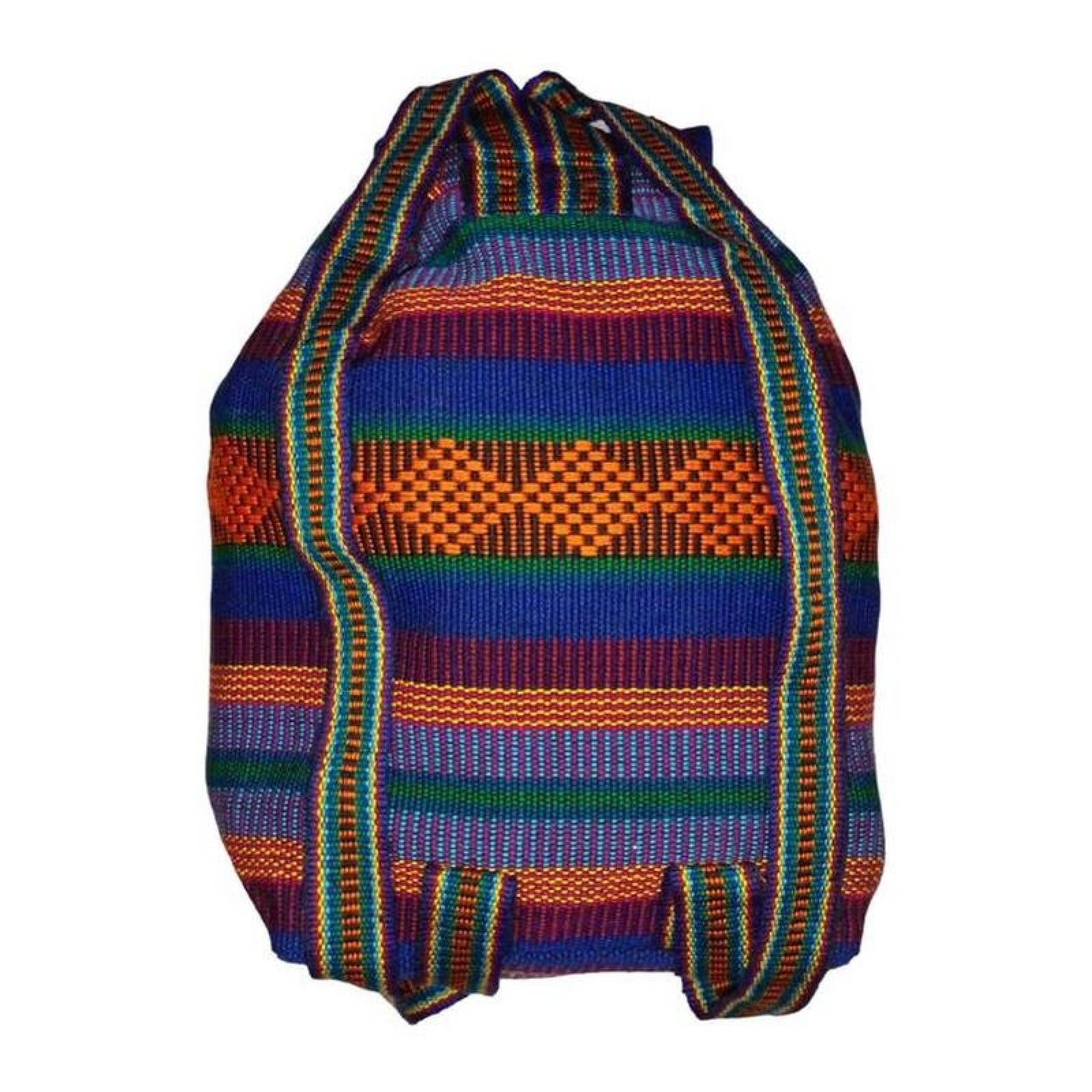 Mochila Mexicana Hecha a Mano MXLIZ-001-5 1 Pza 10Kg AzulMoradoNaranja Hechas a Mano HiloEstambre, LitzColors
