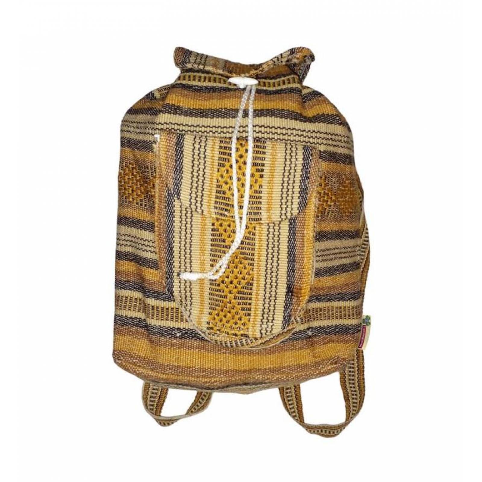 Morral Artesanal Bordado MXNAH-001-13 1 Pza 10Kg CaféBeigeNegro Hechas a Mano HiloEstambre, AnaColors