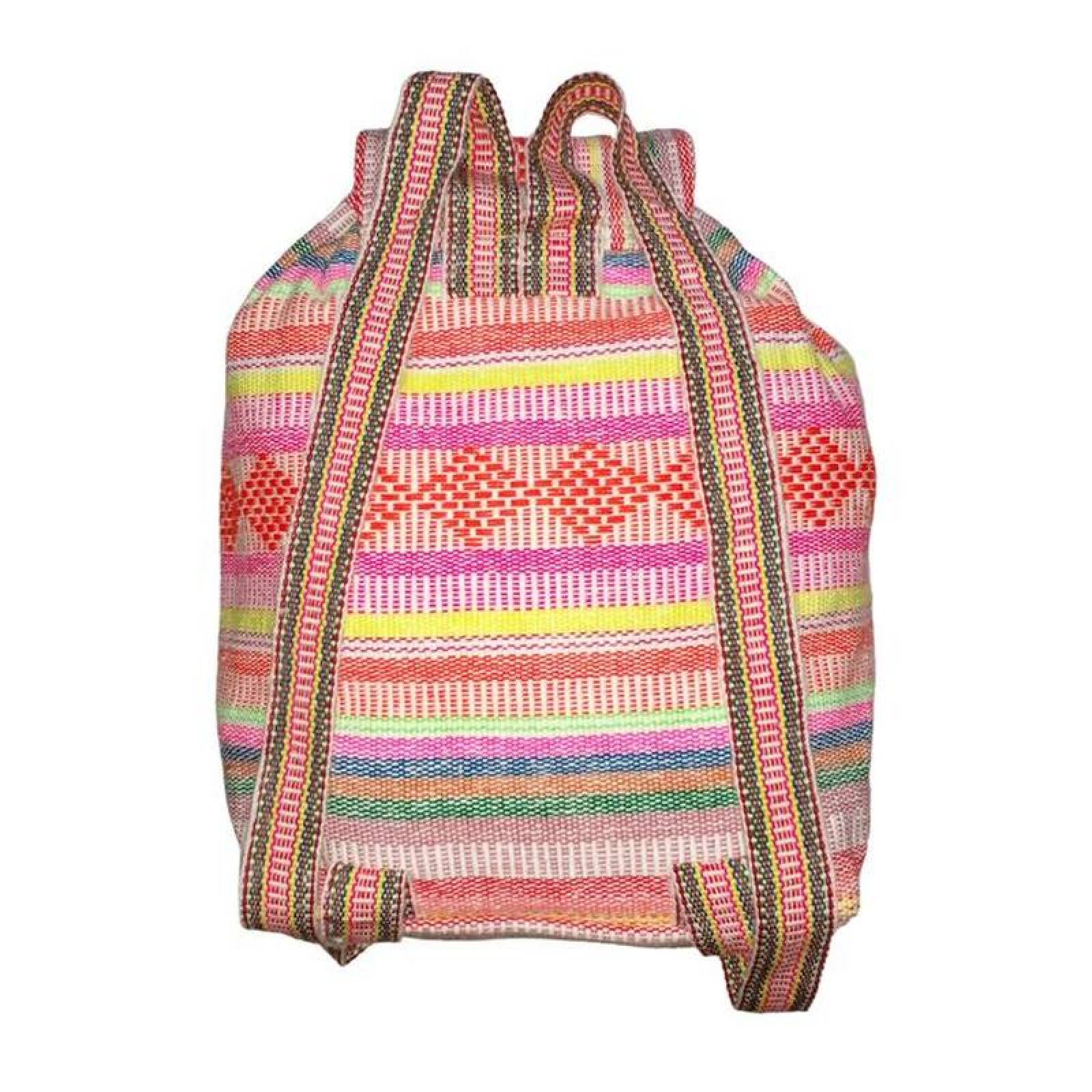 Mochilas de Hilo Hecha a Mano MXOCO-002-7 2 Pzas 10Kg RojoRosaMulticolor Hechas a Mano HiloEstambre, OcotlColors