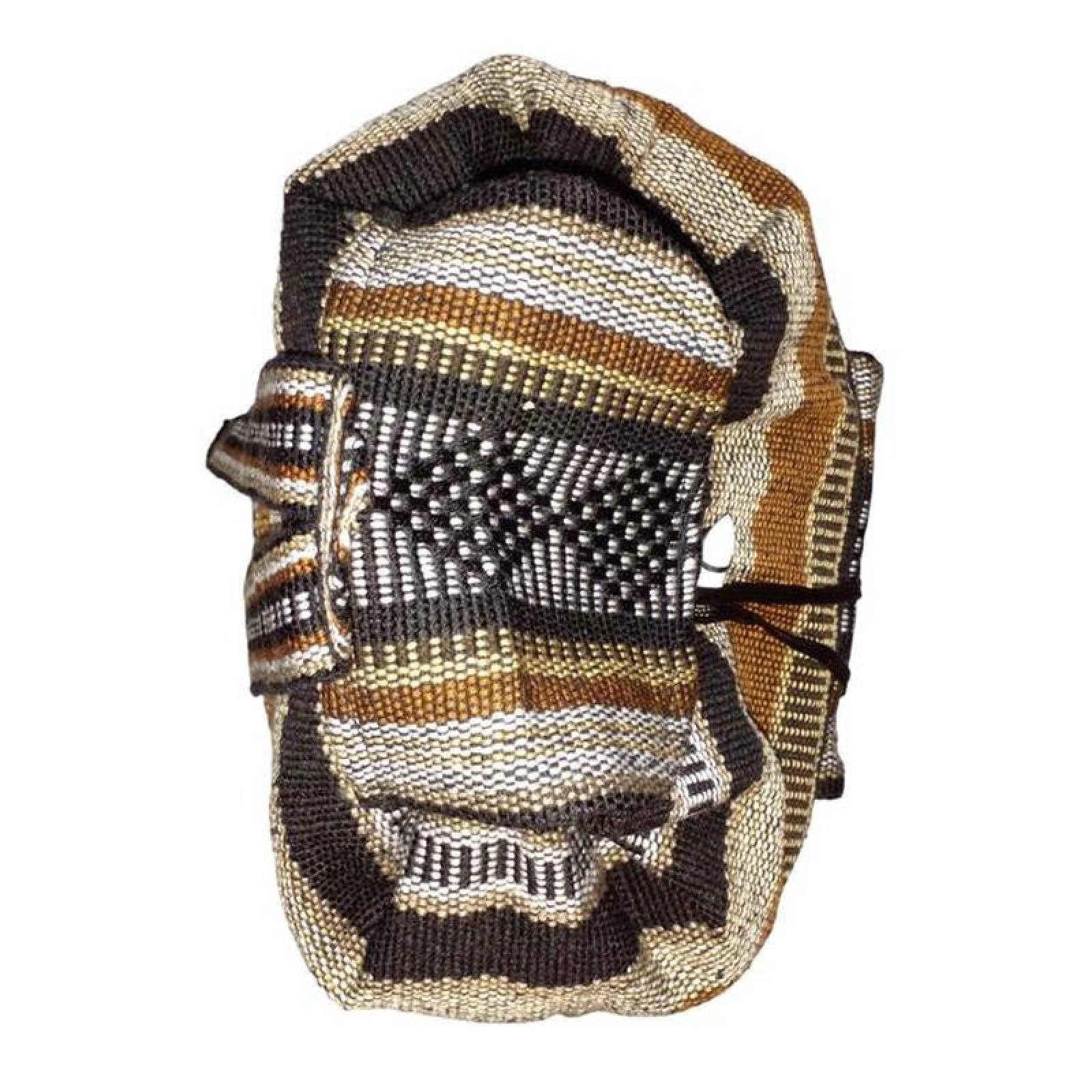 Mochilas Tejidas MXQUE-001-14 1 Pza 10Kg CaféBeigeNegro Hechas a Mano HiloEstambre, QuetzColors