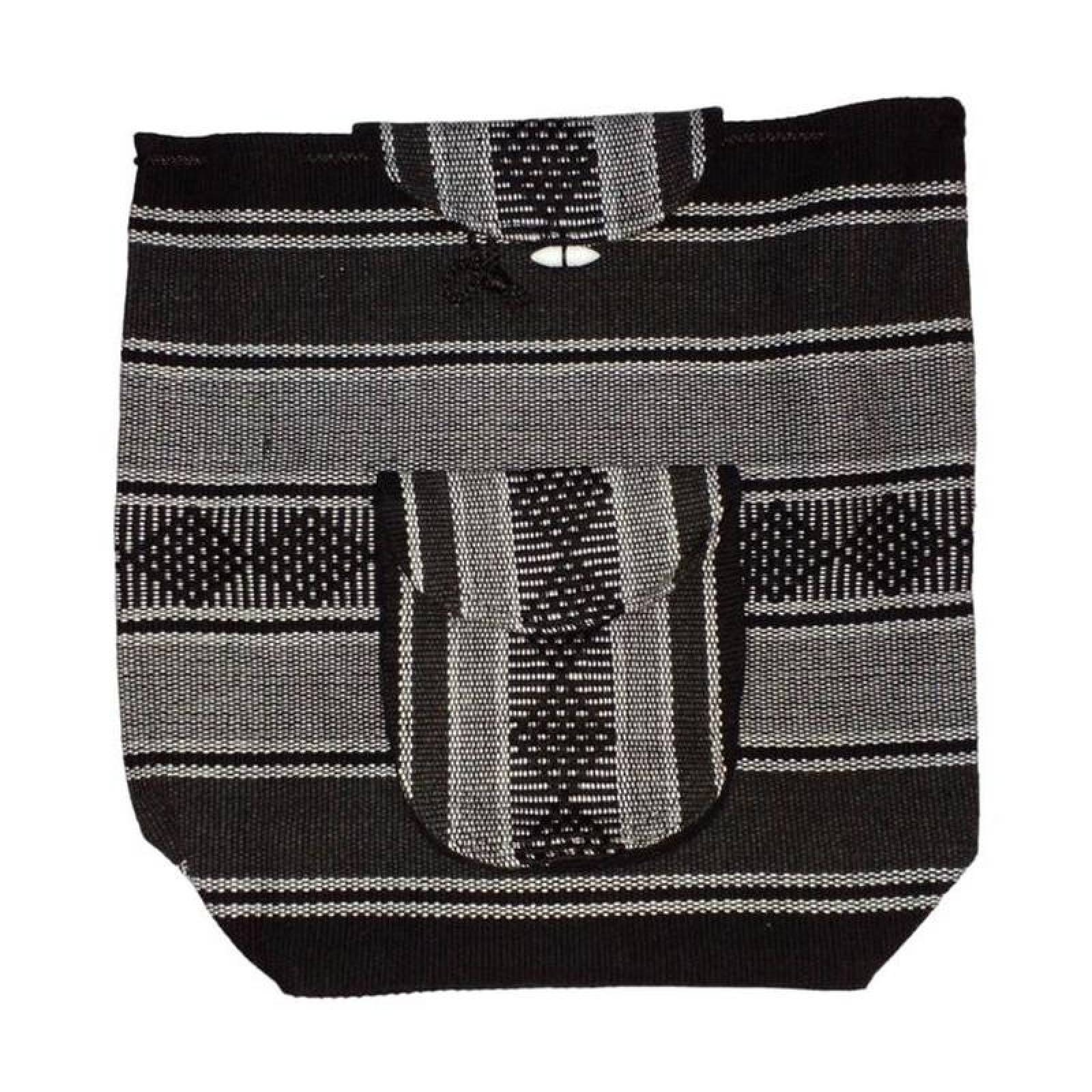 Morral Artesanal Bordado MXTZA-001-5 1 Pza 10Kg Negroblanco Hechas a Mano HiloEstambre, ItzaColors