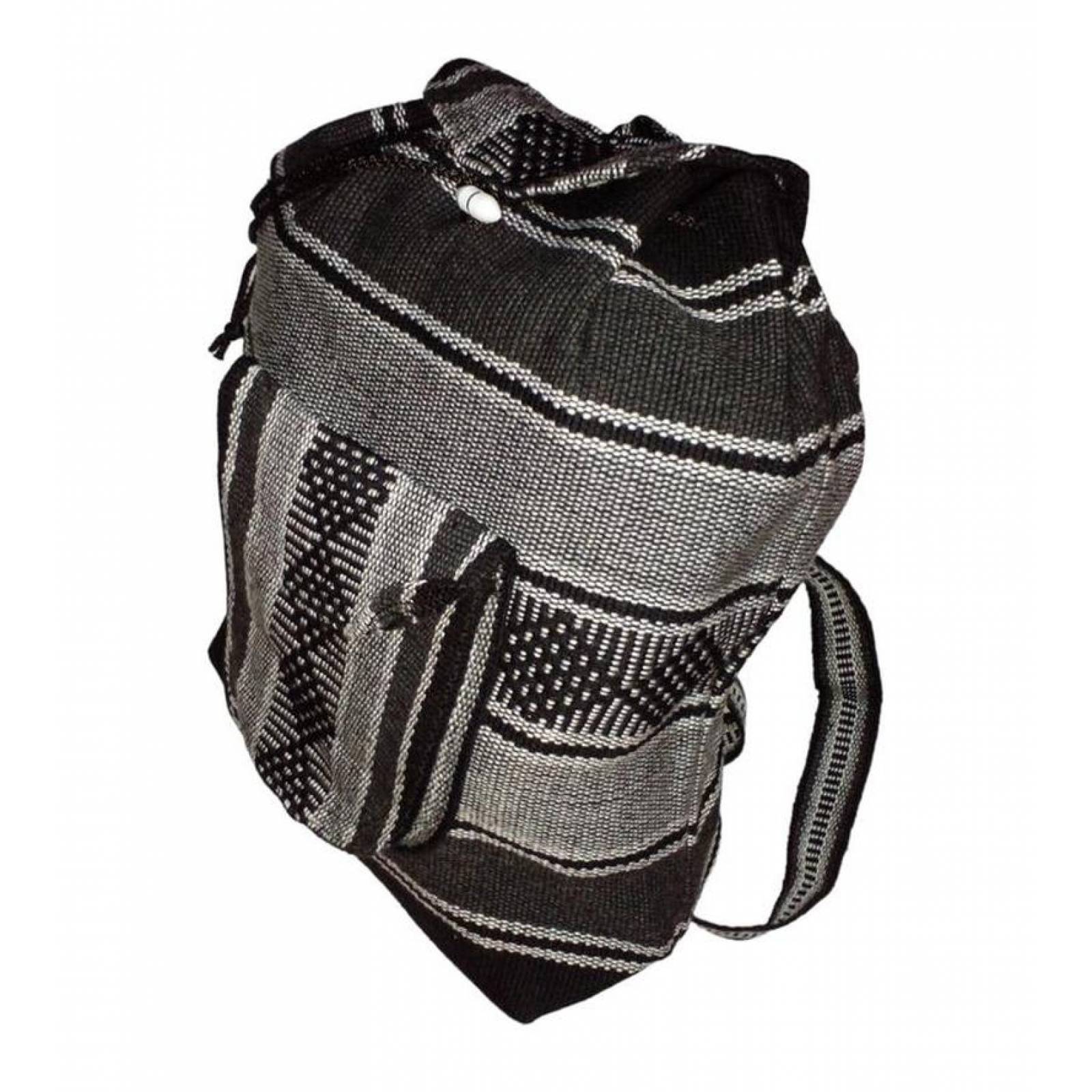 Morral Tejido a Mano MXTZA-001-6 1 Pza 10Kg Negroblanco Hechas a Mano HiloEstambre, ItzaColors