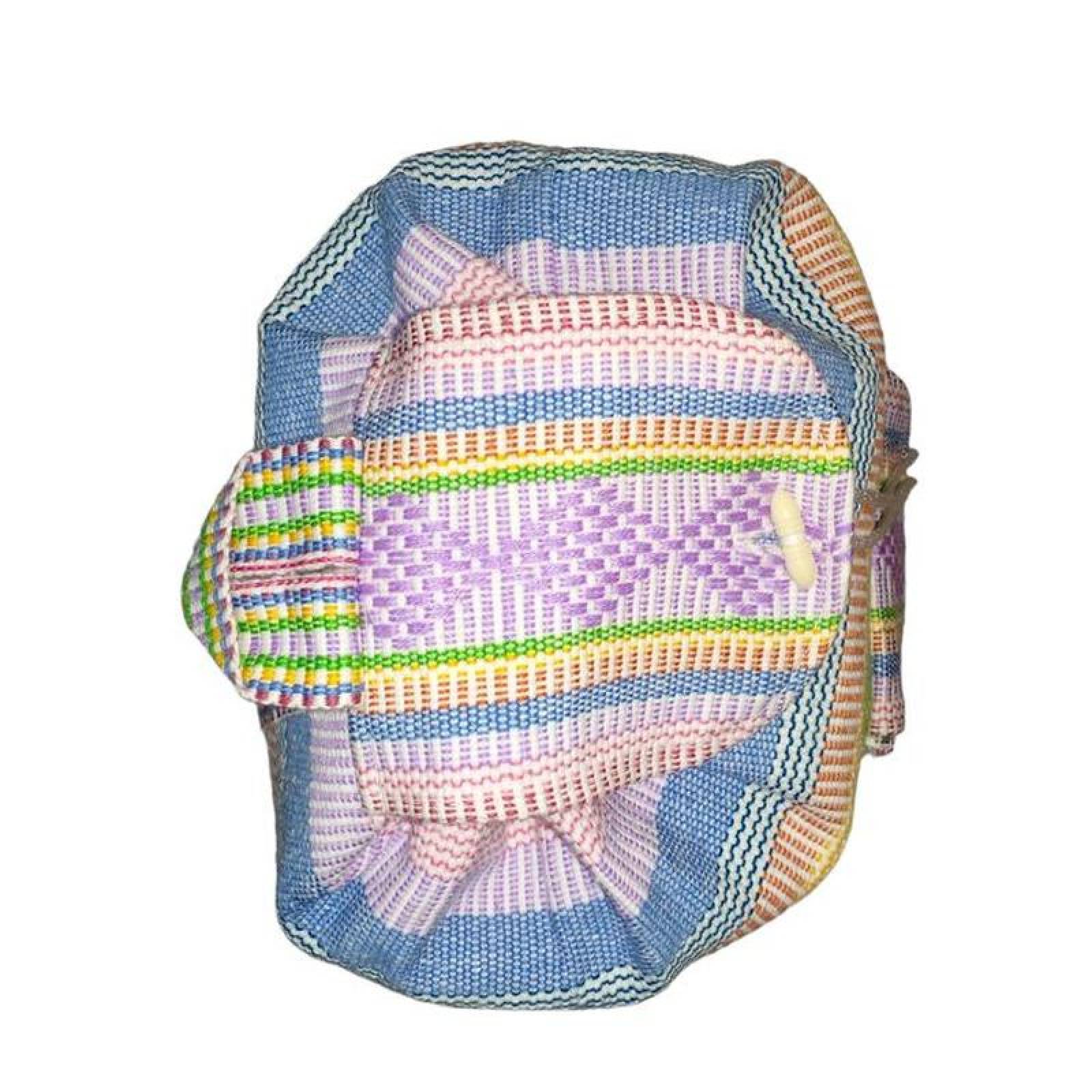 Morral Artesanal Bordado MXTZC-001-11 1 Pza 10Kg RosaAmarilloVerde Hechas a Mano HiloEstambre, AtzColors