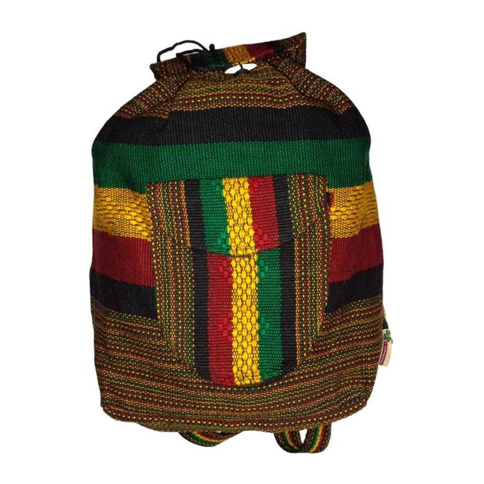 Mochila Tejida a Mano MXXAN-001-7 1 Pza 10Kg RojoAmarilloVerNeg Hechas a Mano HiloEstambre, XanaColors