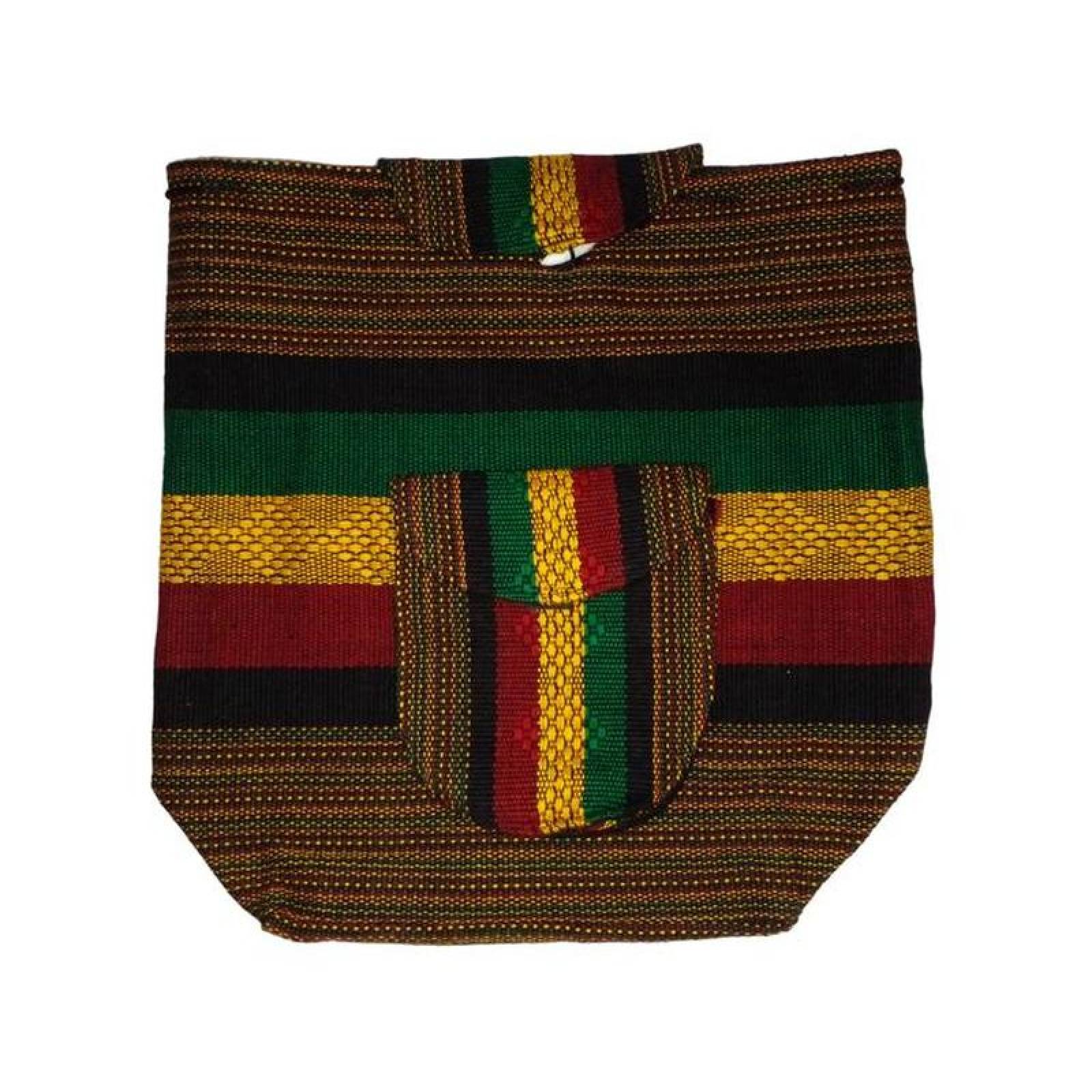 Mochila Tejida a Mano MXXAN-001-7 1 Pza 10Kg RojoAmarilloVerNeg Hechas a Mano HiloEstambre, XanaColors