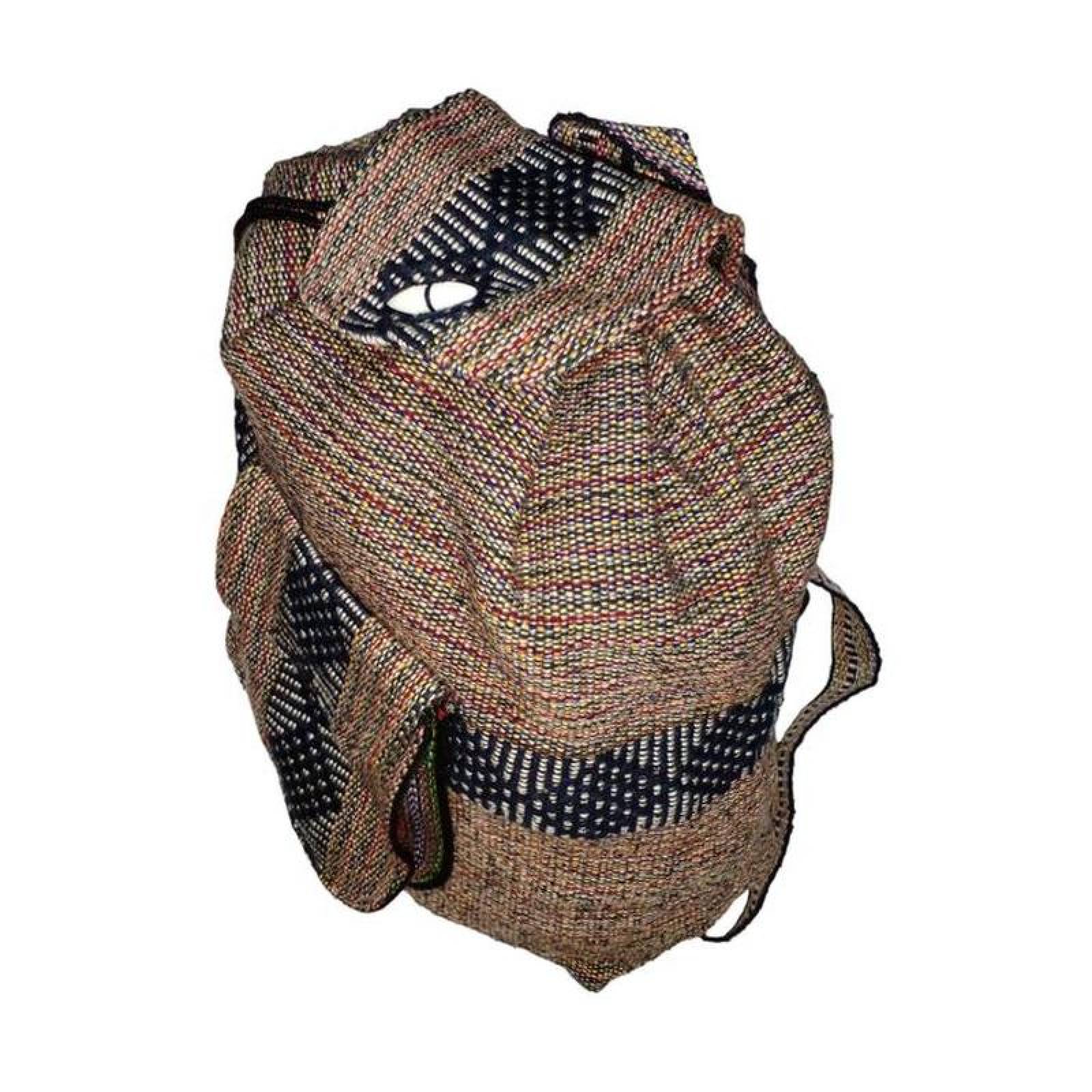 Mochila Mexicana Tejida MXXAR-002-13 2 Pzas 10Kg MulticolorNegro Hechas a Mano HiloEstambre, XareColors