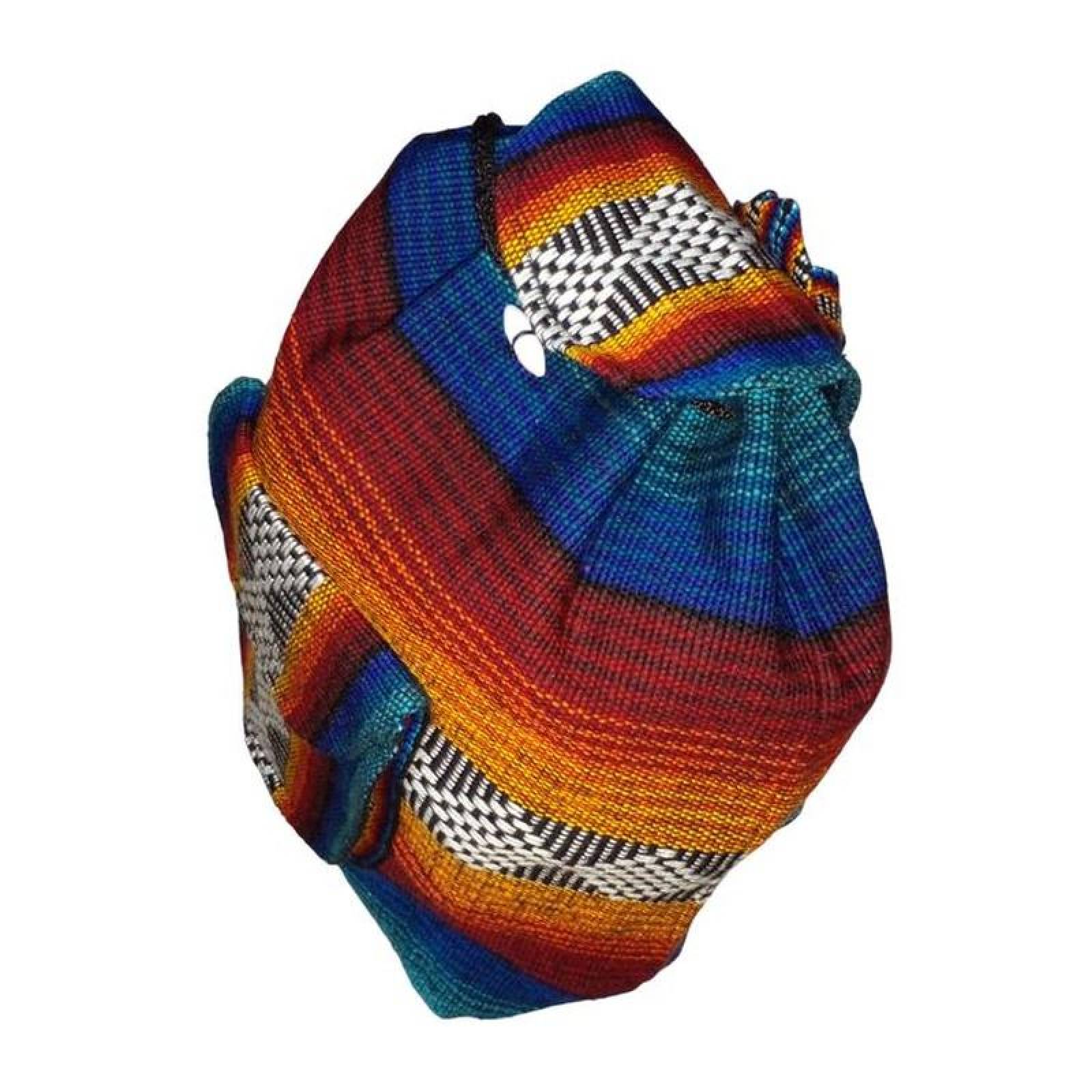 Morral Artesanal Bordado MXXOL-002-6 2 Pzas 10Kg RojoAzulNegroAmarillo Hechas a Mano HiloEstambre, XoloColors
