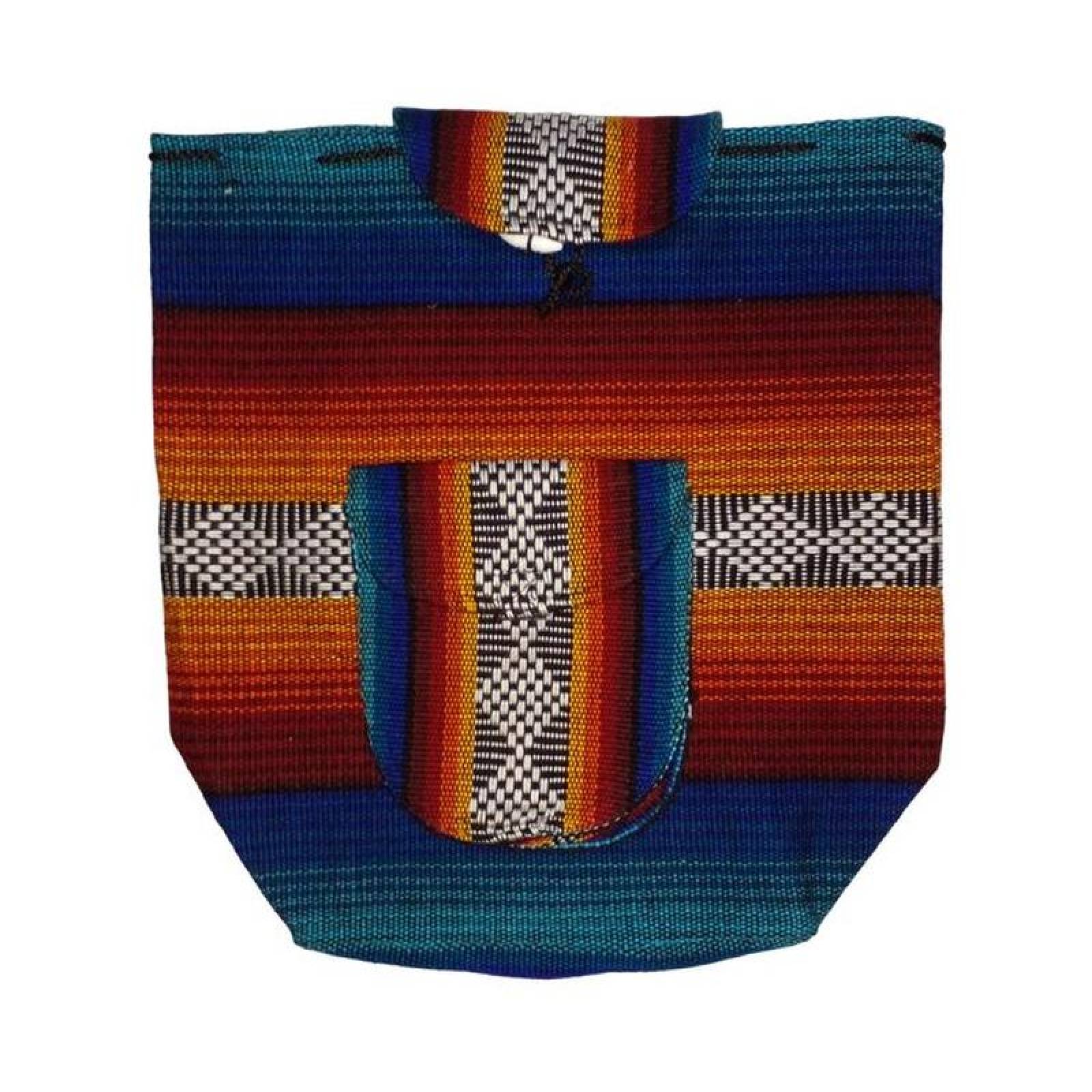 Morral Artesanal Bordado MXXOL-002-6 2 Pzas 10Kg RojoAzulNegroAmarillo Hechas a Mano HiloEstambre, XoloColors