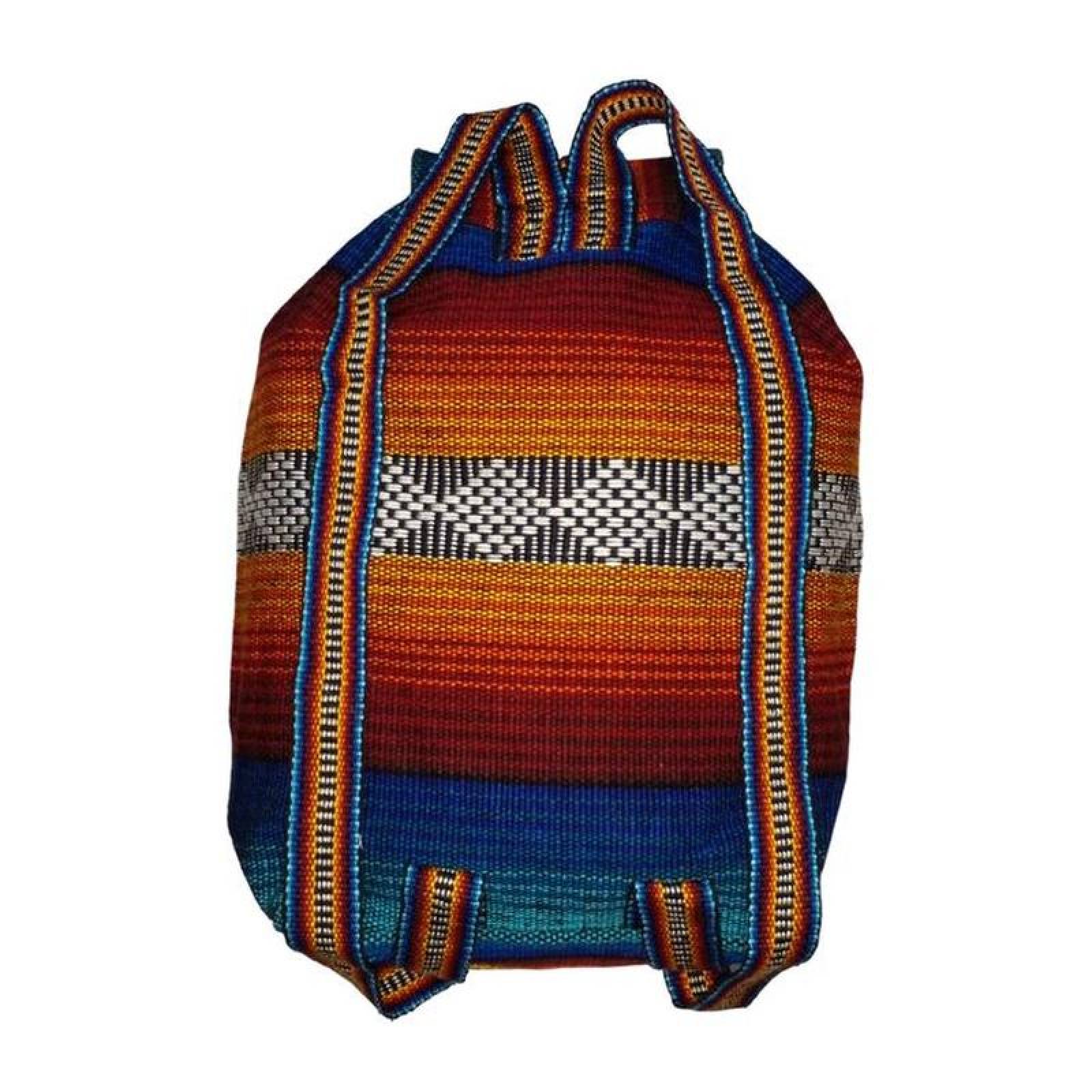 Morral Artesanal Bordado MXXOL-002-6 2 Pzas 10Kg RojoAzulNegroAmarillo Hechas a Mano HiloEstambre, XoloColors