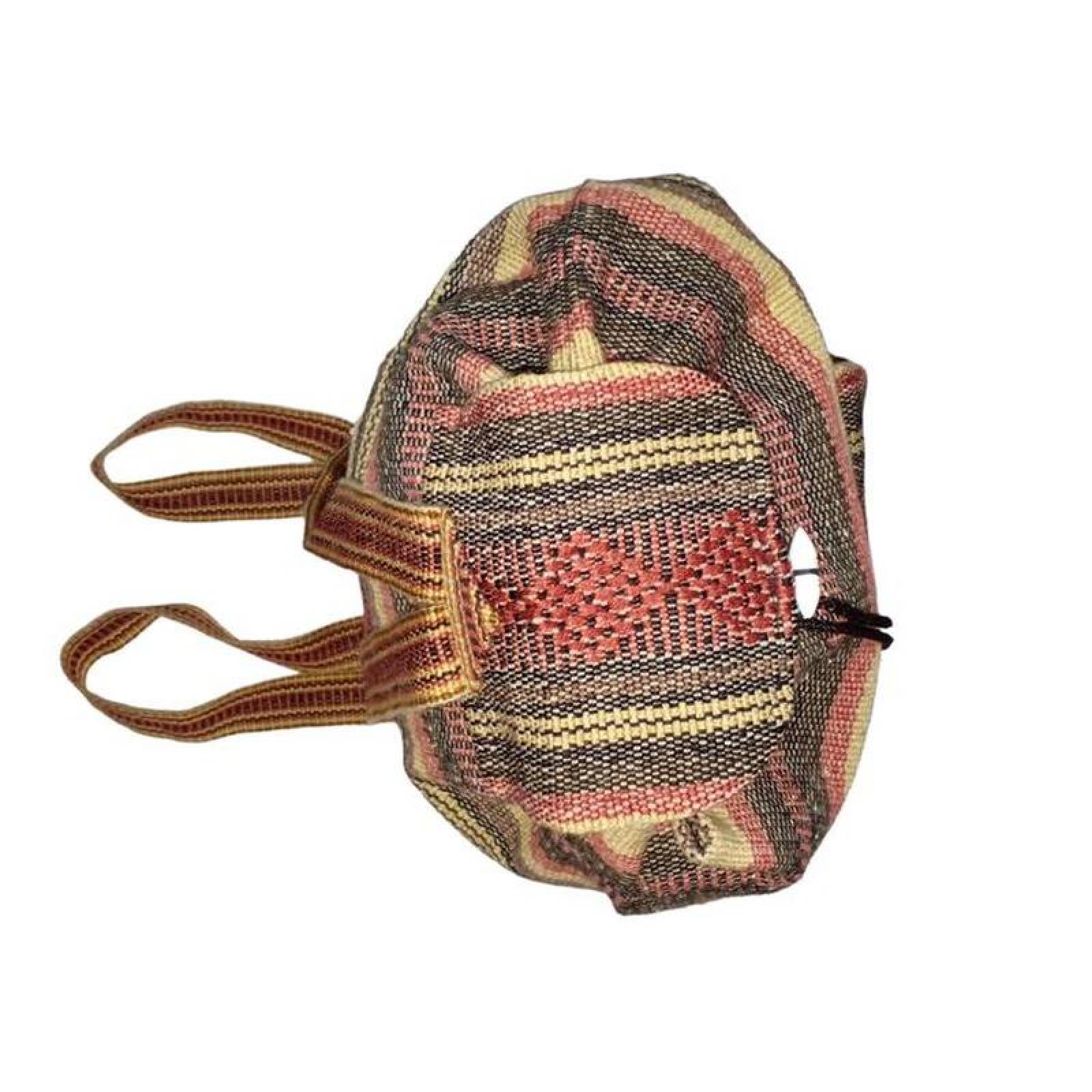 Mochilas Tejidas MXYUN-001-6 1 Pza 10Kg RojoBeigeNegro Hechas a Mano HiloEstambre, YunuColors