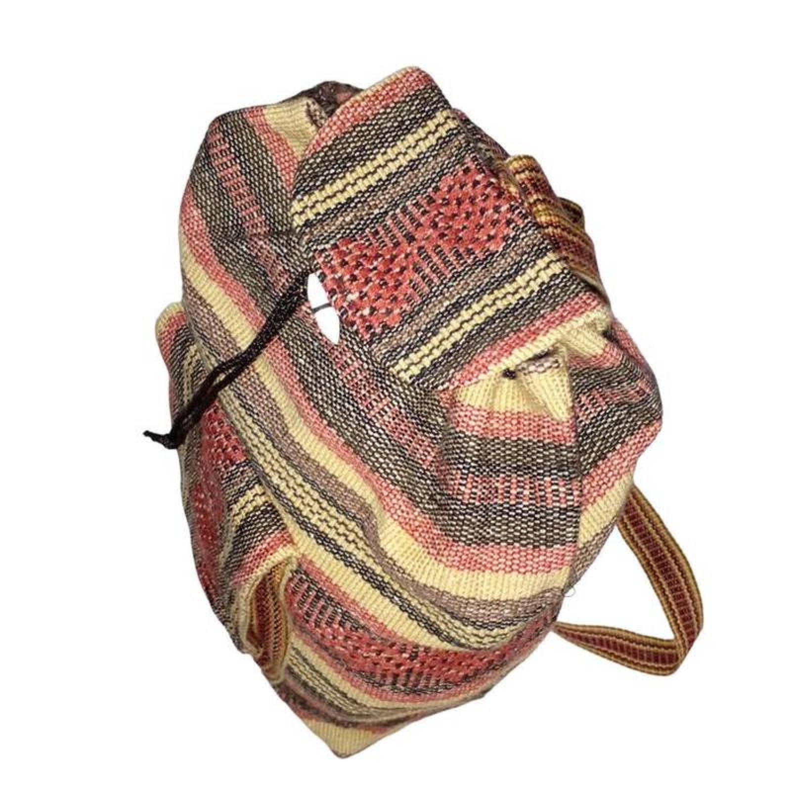 Mochilas de Hilo Hecha a Mano MXYUN-001-13 1 Pza 10Kg RojoBeigeNegro Hechas a Mano HiloEstambre, YunuColors