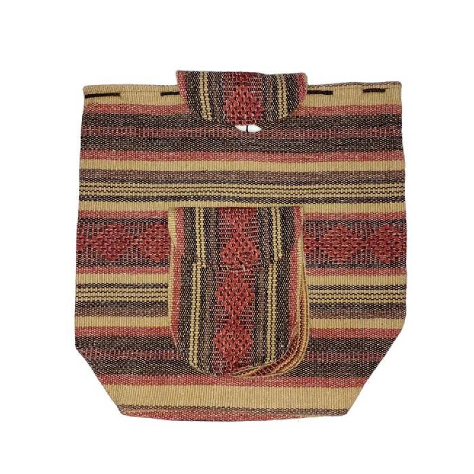 Mochila Artesanal Hecha a Mano MXYUN-001-14 1 Pza 10Kg RojoBeigeNegro Hechas a Mano HiloEstambre, YunuColors